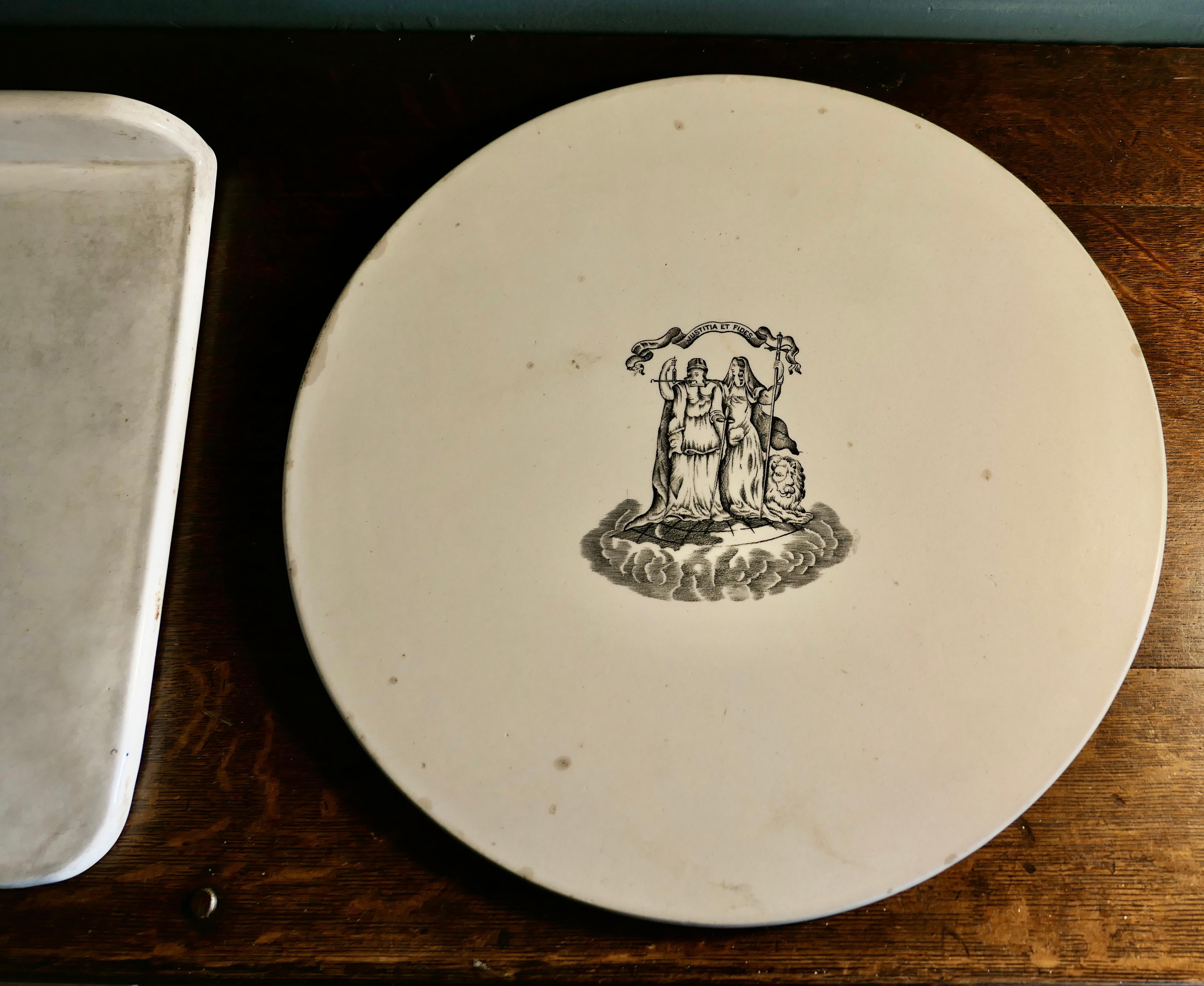 19th Century Ceramic Butter Slab and Cheese Scale Pan 2 Good Honest Pieces  In Good Condition For Sale In Chillerton, Isle of Wight