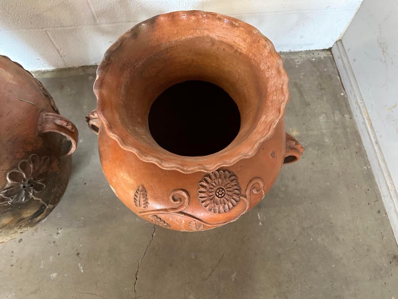 Terracotta 19th Century Ceramic Floreros - Water Storage Pots For Sale