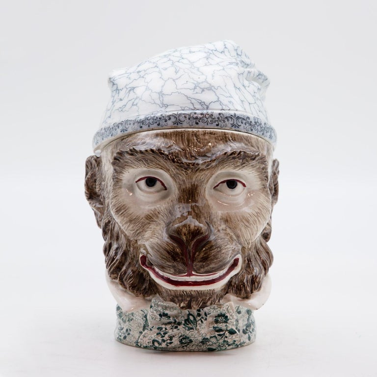 19th Century Ceramic Monkey Tobacco Jar at 1stDibs