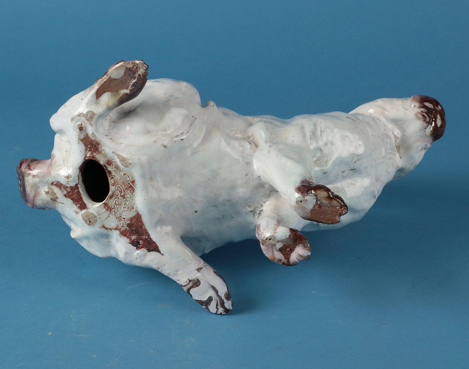19th Century Ceramic Sculpture of a Rabbit by J. Filmont Caen, France 8