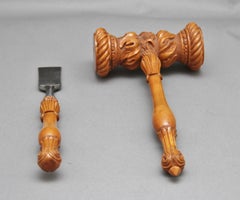 19th Century ceremonial launching mallet and chisel