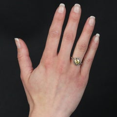 19th Century Ceylon Yellow Sapphire Diamonds 18 Karat Yellow Gold Flower Ring