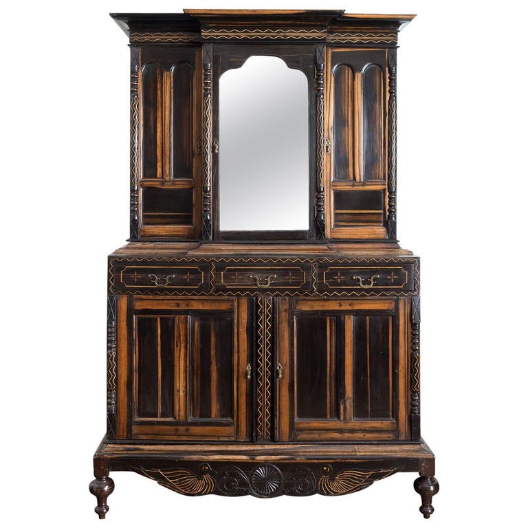 19th Century Ceylonese Calamander Cabinet For Sale