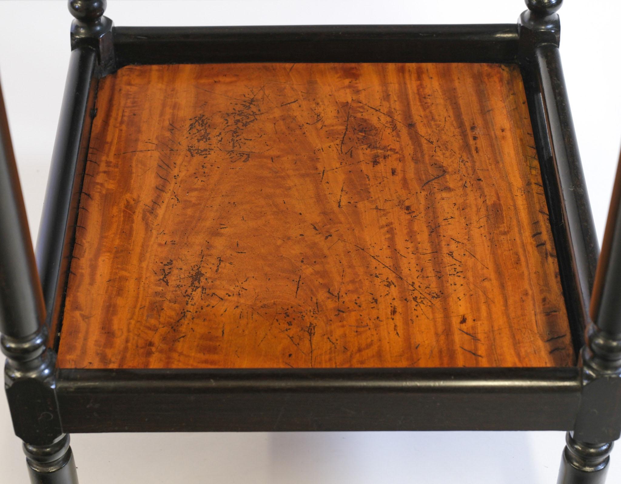 Stand de table pour étagère en ébène et bois de satin de Ceylan du 19e siècle en vente 2