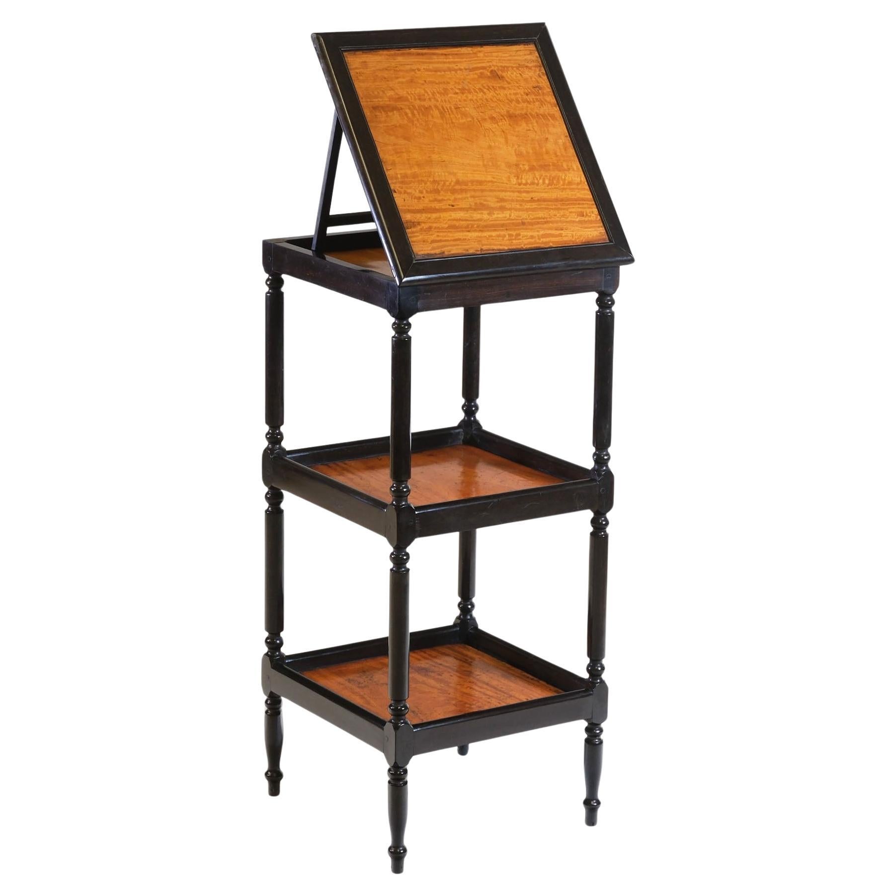 Ceylonischer Ebenholz- und Satinholz-Etagere-Tischständer aus dem 19.