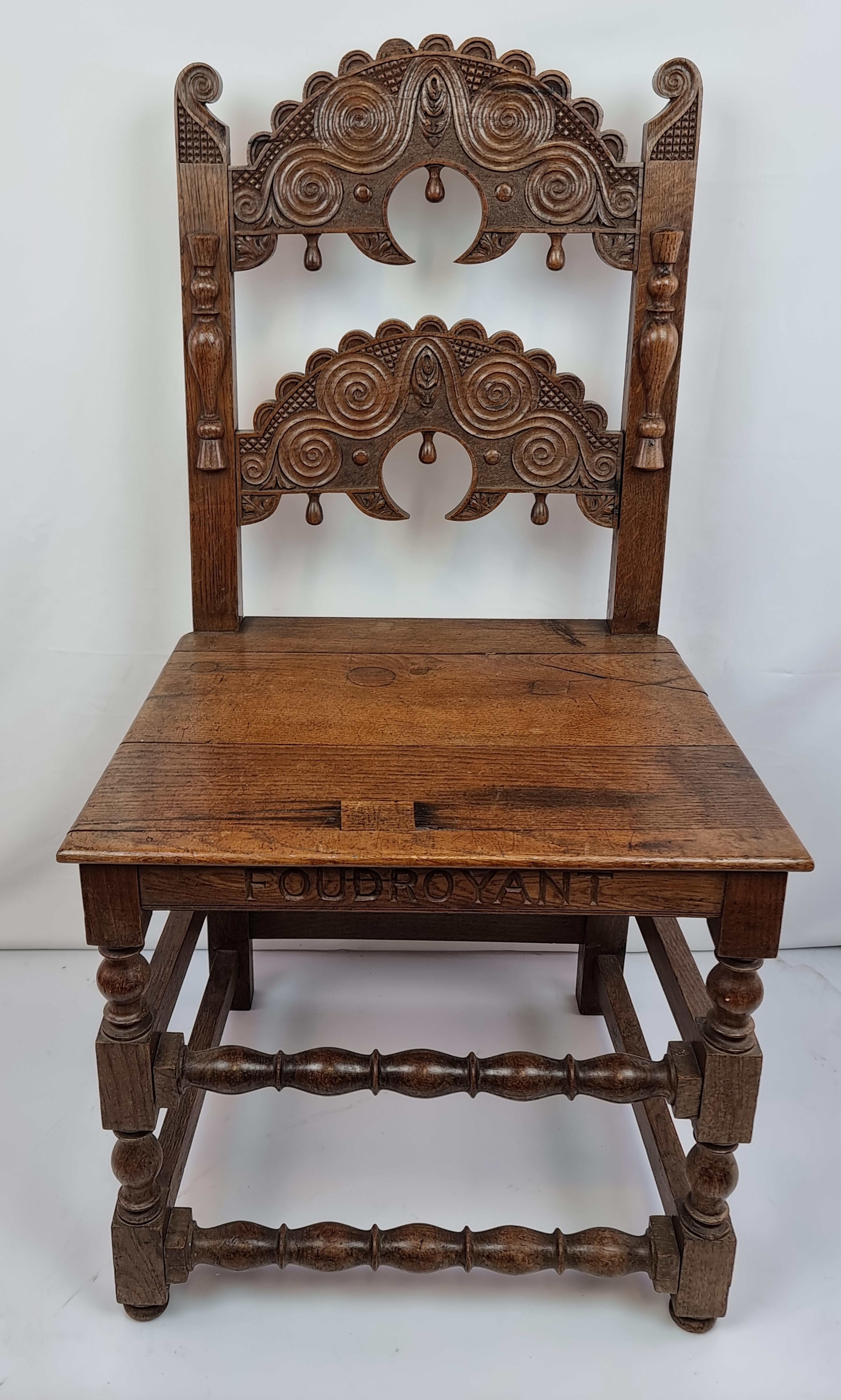 A ‘yorkshire’ Pattern chair by Goodall, Lamb & Heighway Ltd, Manchester, Made From Foudroyant Oak, Circa 1900 - A ‘yorkshire’ Pattern Chair By Goodall, Lamb & Heighway Ltd, Manchester, Made From Foudroyant Oak, Circa 1900 with plain tapering seat,