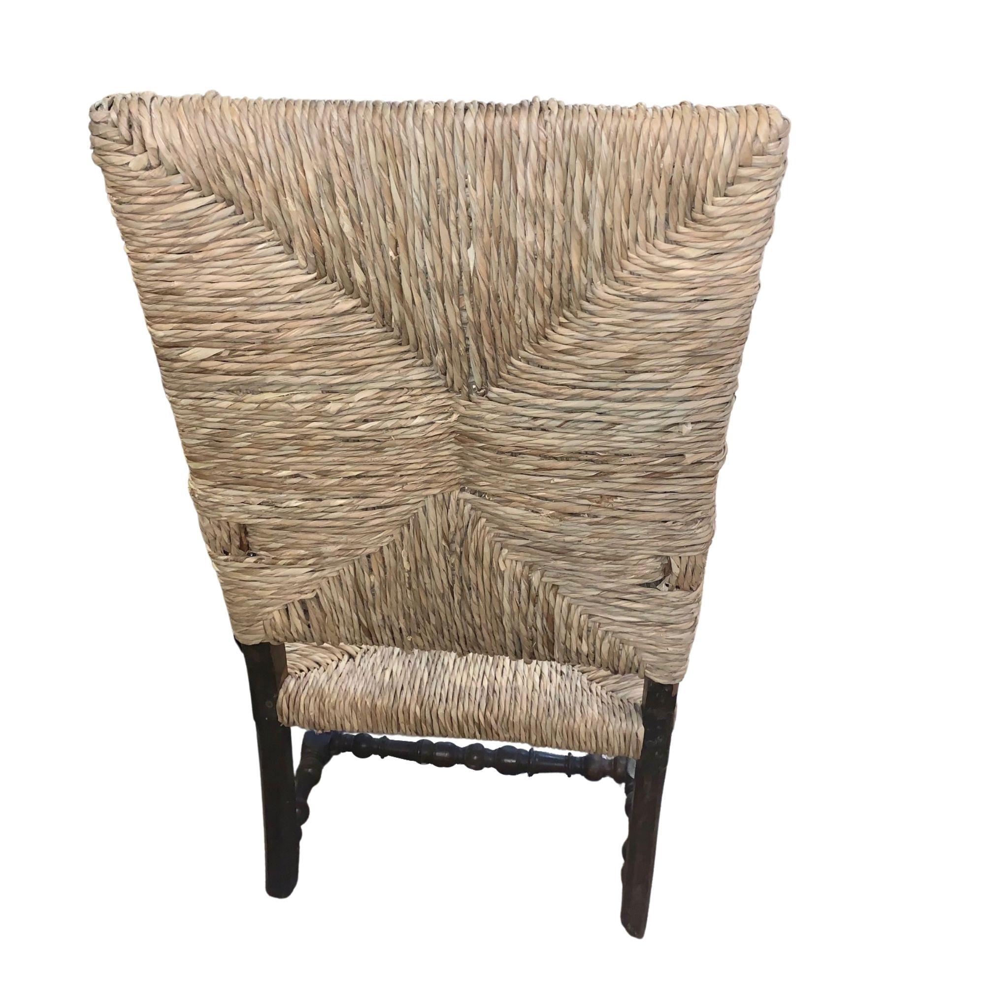 Stuhl aus dem 19. Jahrhundert mit Binsen-Sitzrückenlehne im Zustand „Relativ gut“ im Angebot in Dallas, TX