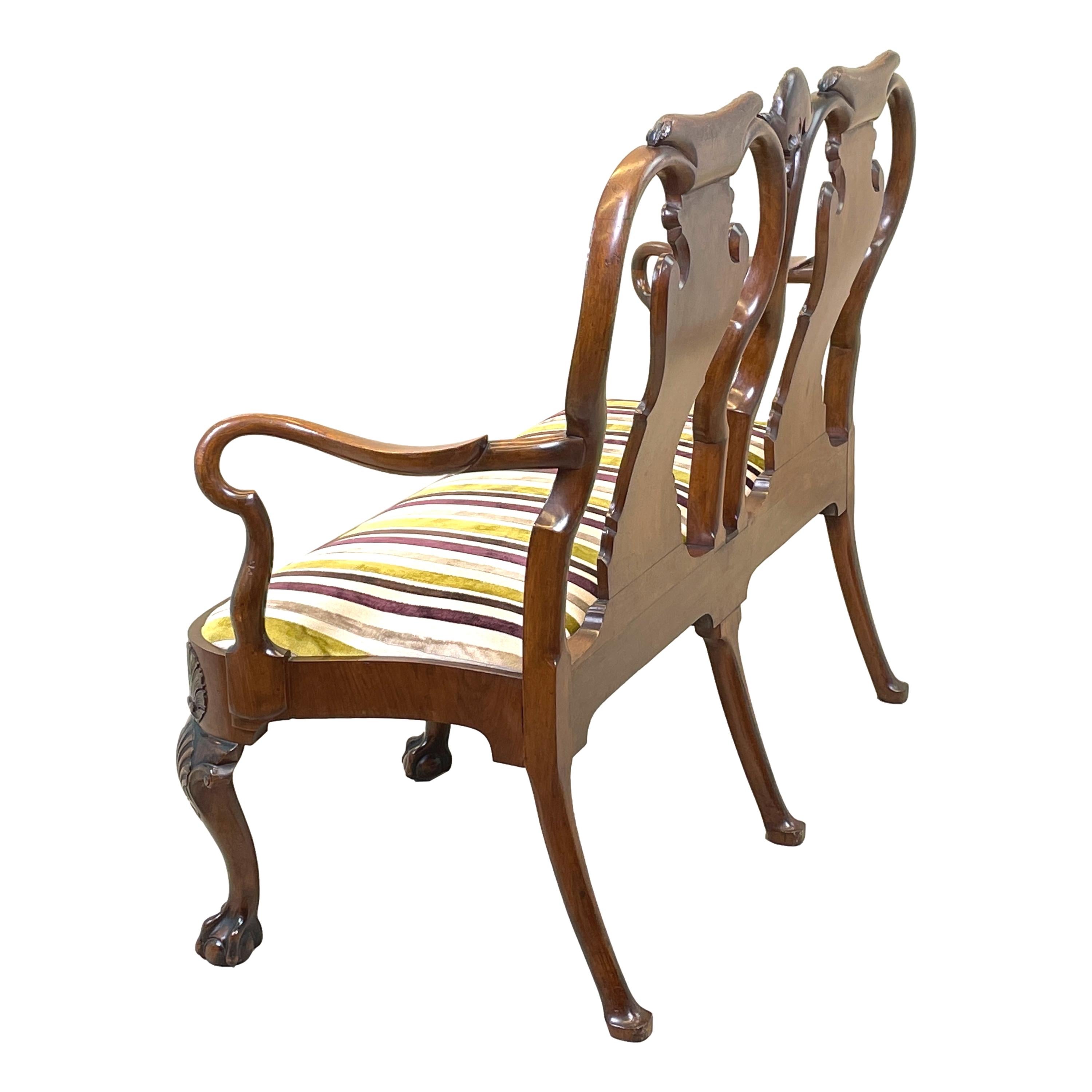 Noyer Chaise-back banquette du XIXe siècle