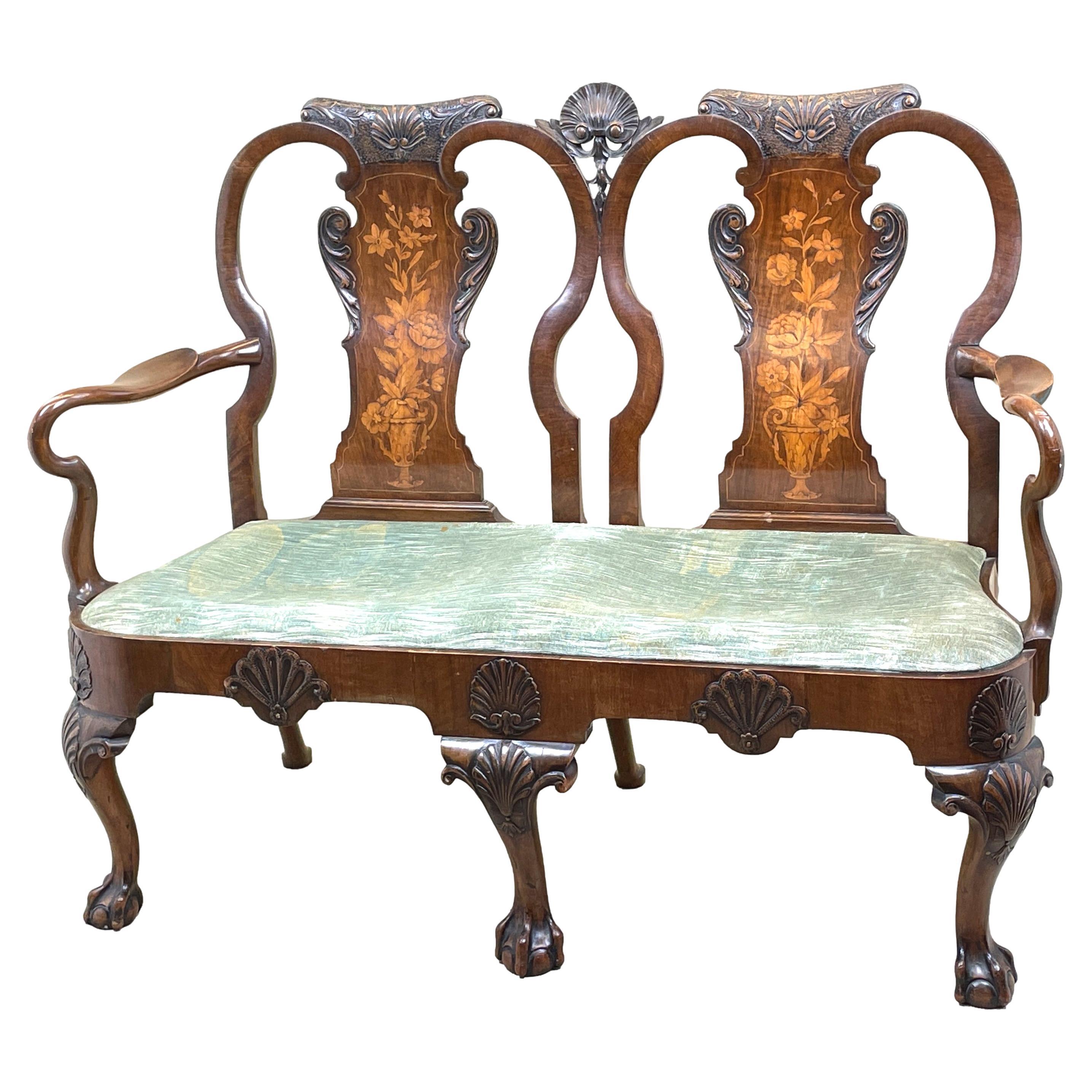 Hepplewhite Triple Chairback Settee For Sale at 1stDibs