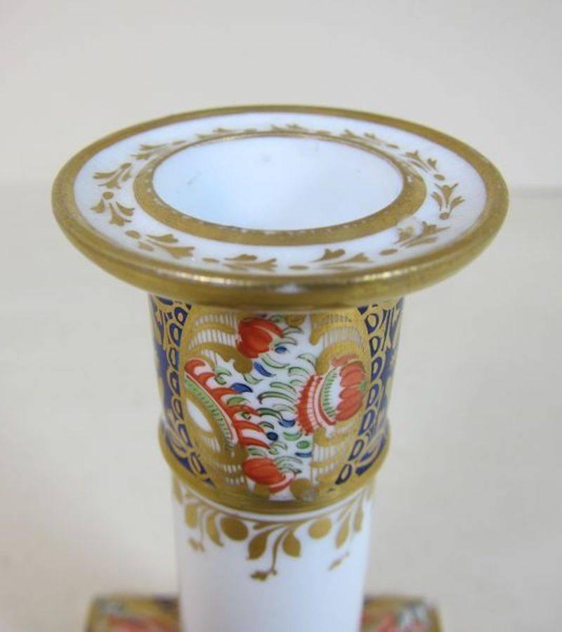 19th Century Chamberlain Worcester Porcelain Decorated Candlestick In Good Condition In London, GB