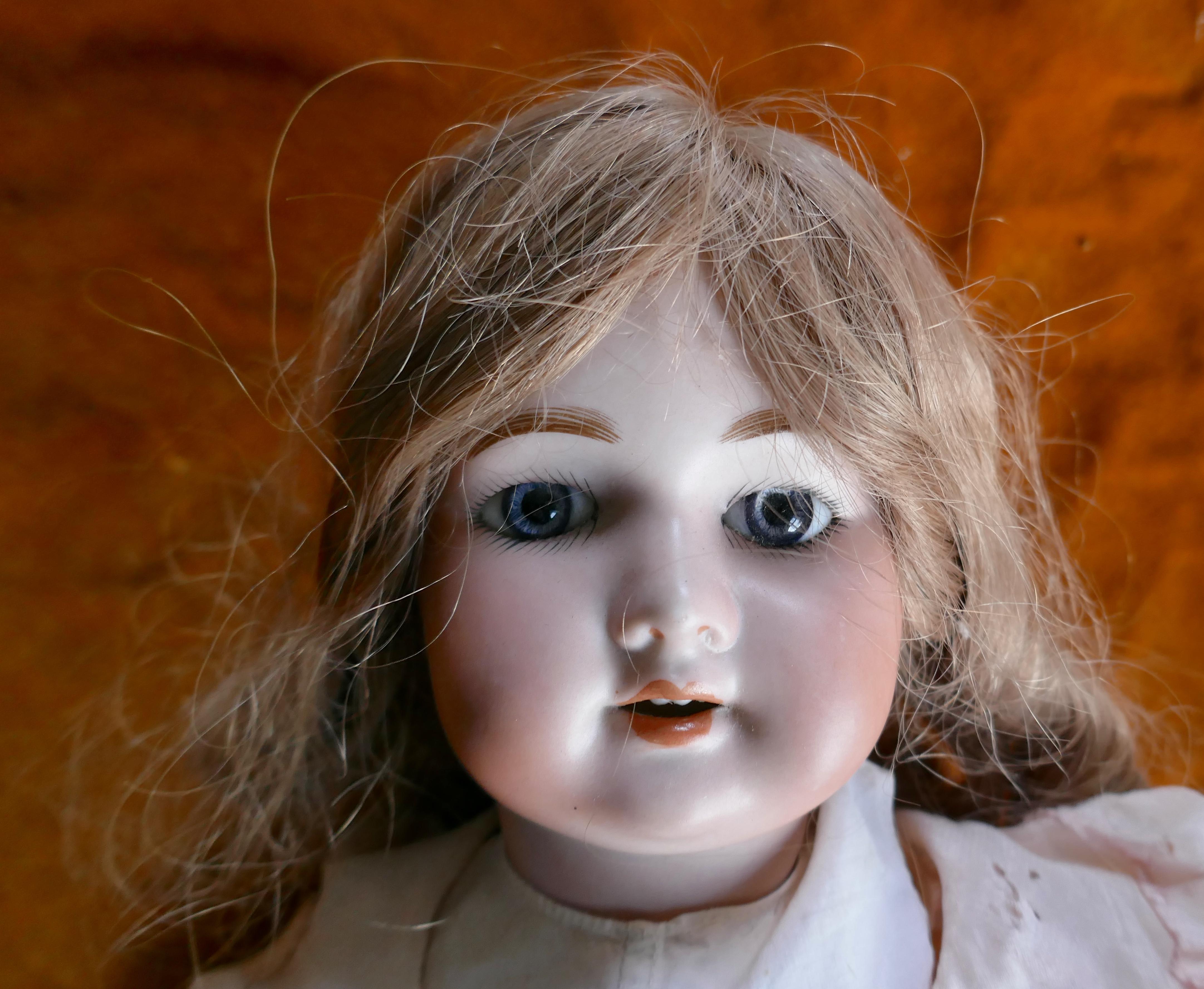 Victorian 19th Century Character Doll with Wig and Clothes