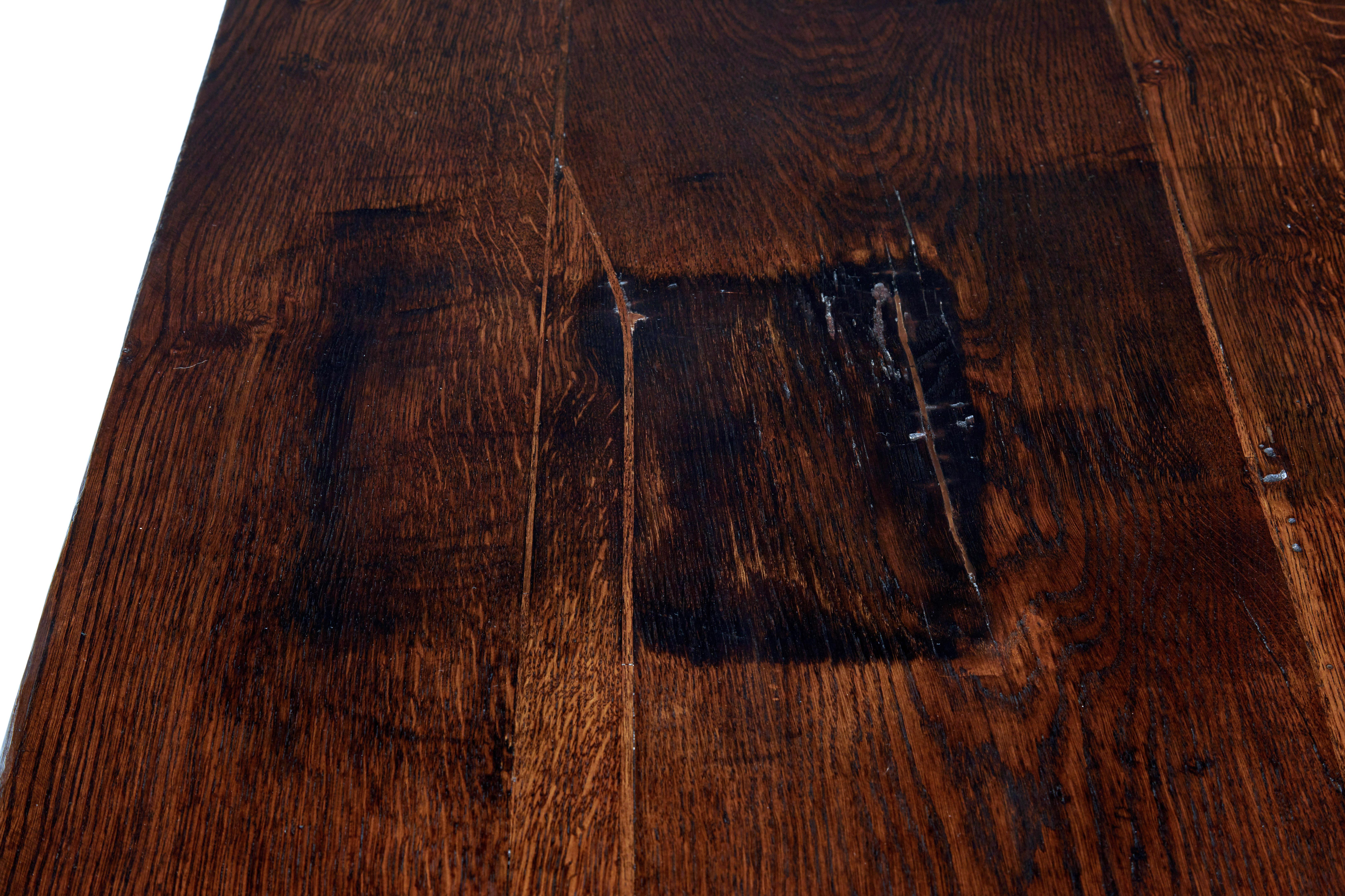 Hand-Crafted 19th Century Character Oak Trestle Dining Table