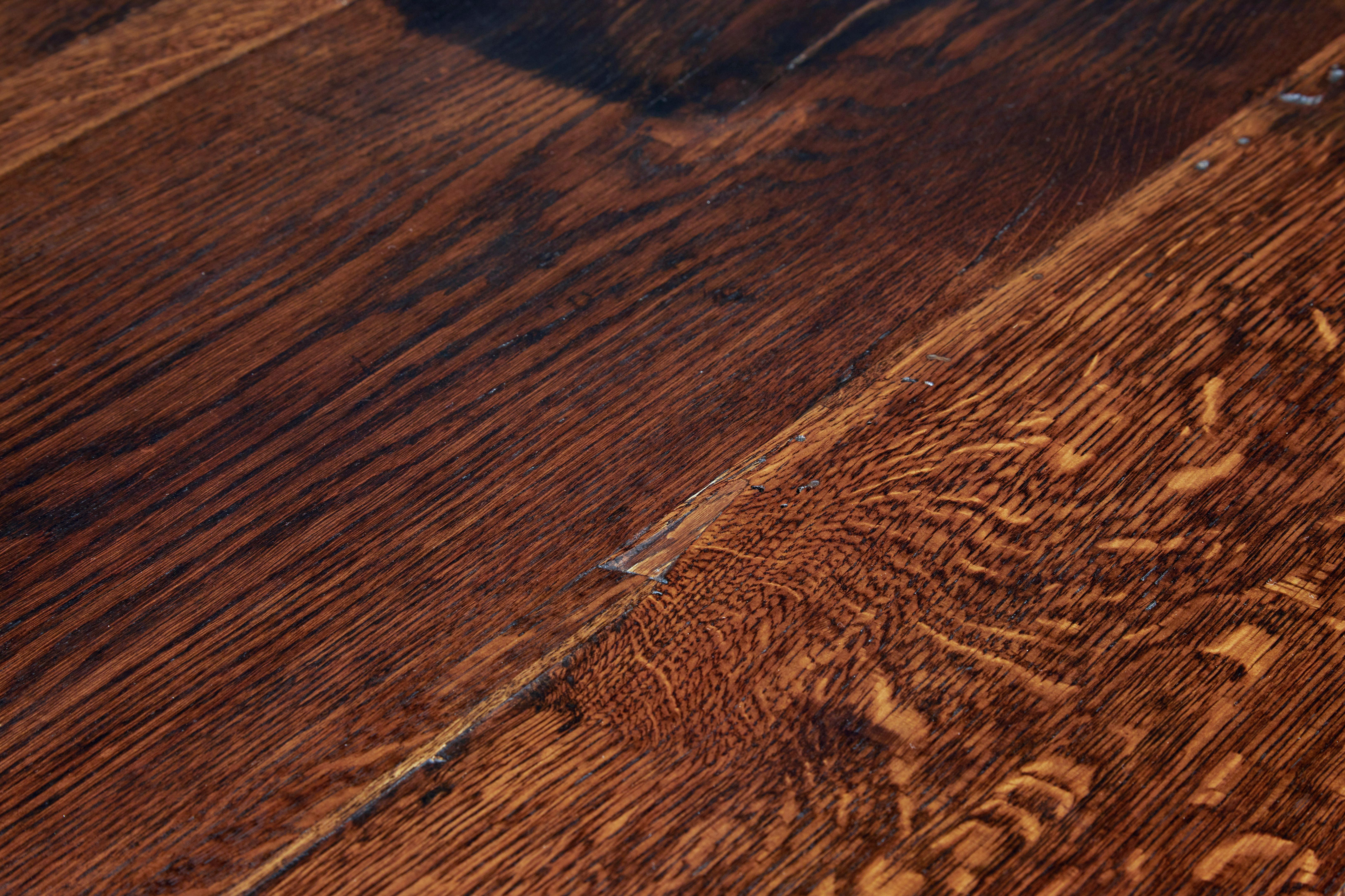 19th Century Character Oak Trestle Dining Table 1