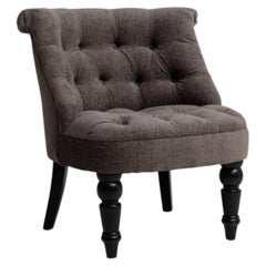 19th Century Charcoal Brown Tufted Sofa, Napoleon III Style, France
