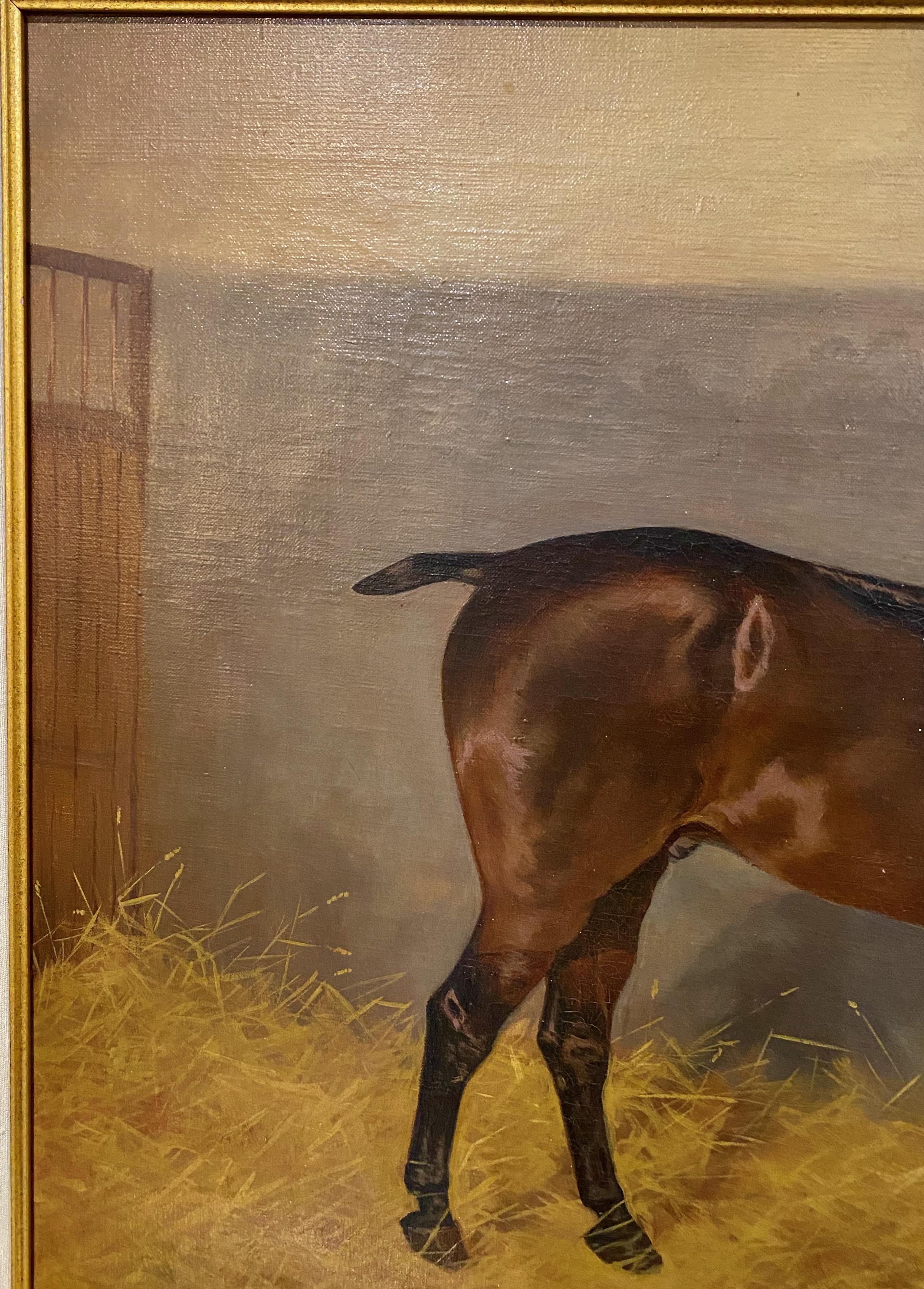 Victorien Peinture de cheval de Charles E. Gatehouse du 19ème siècle en vente