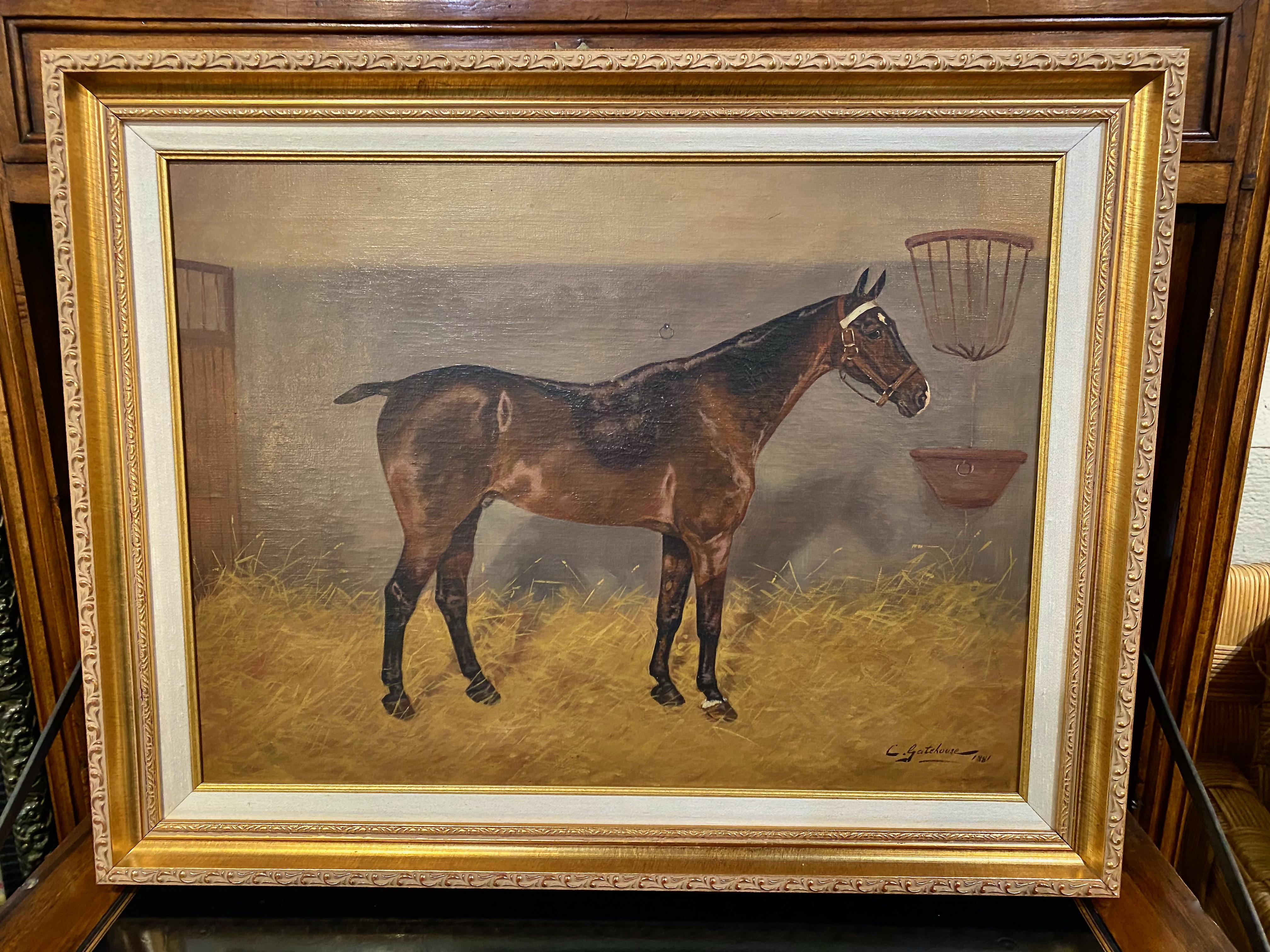 19th Century Charles E. Gatehouse Horse Painting For Sale 2