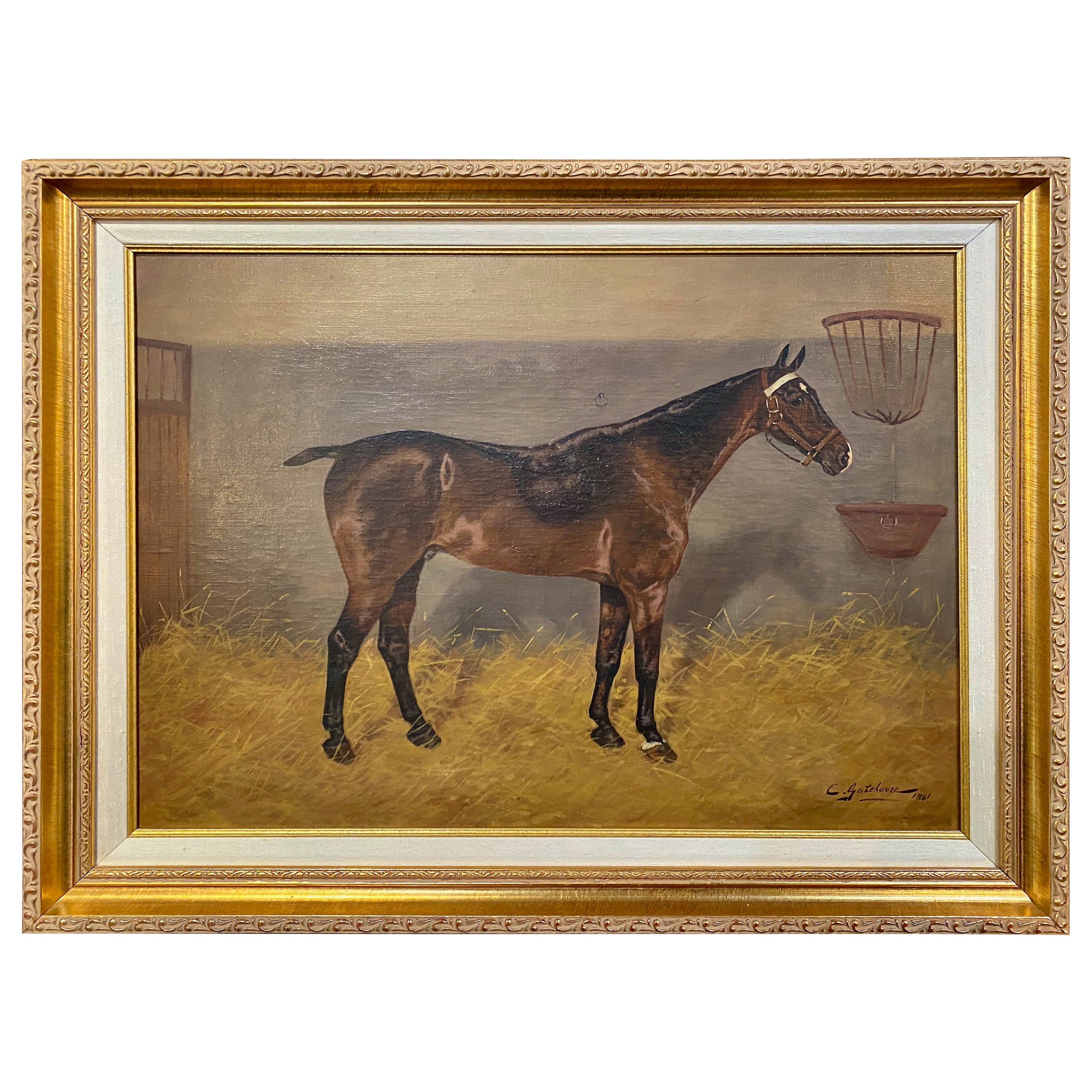 19th Century Charles E. Gatehouse Horse Painting