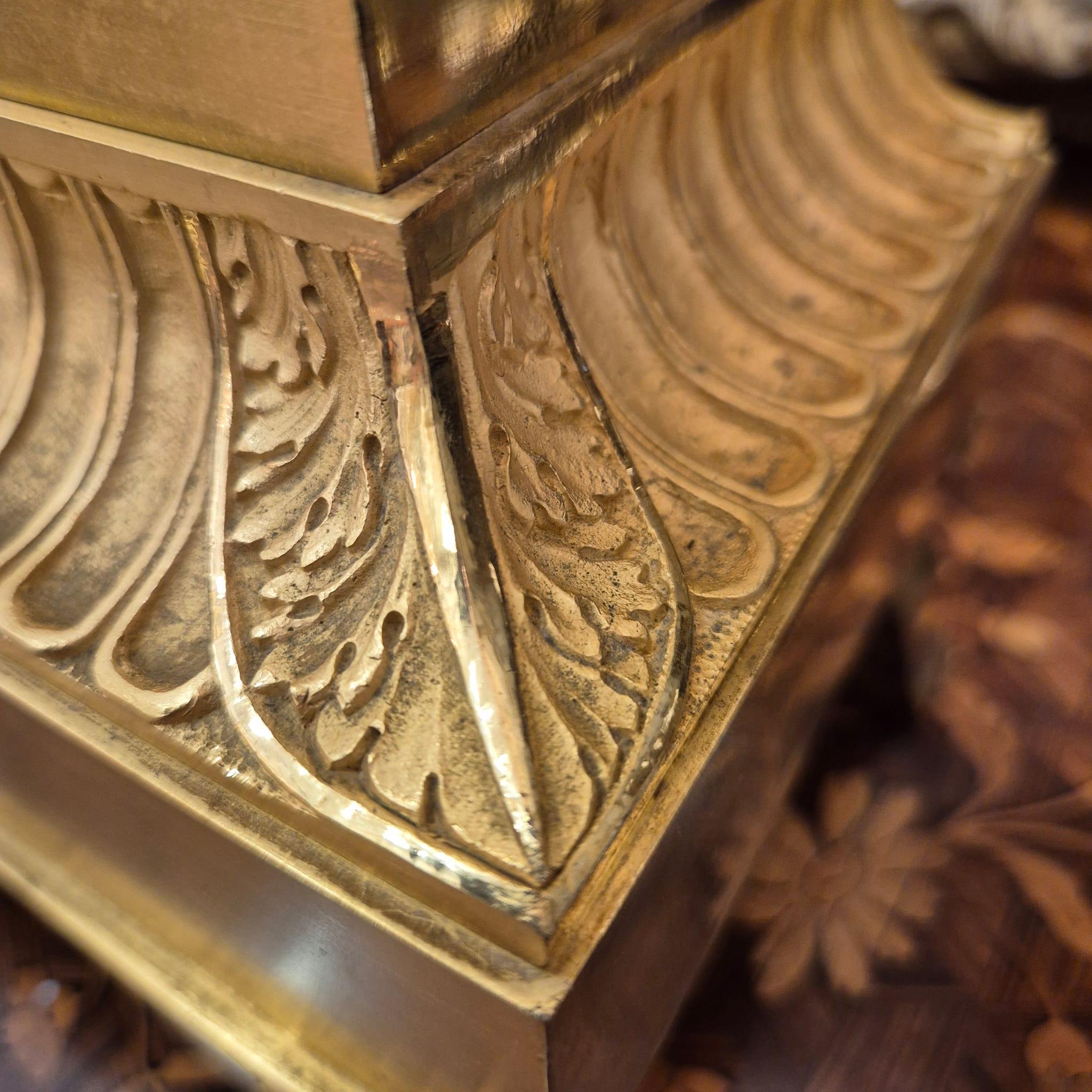 Gilt 19th Century Charles X Clock with a Statue of a Romantic Young Nobleman. For Sale