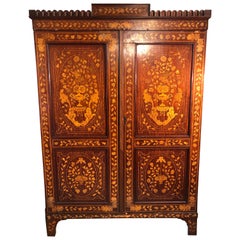 19th Century Charles X Dutch Inlay Mahogany Armoires, 1830s