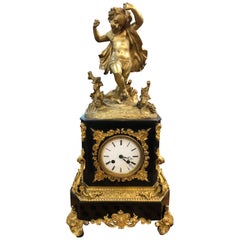 19th Century Charles X France Bronze Mantel Clock, 1830s