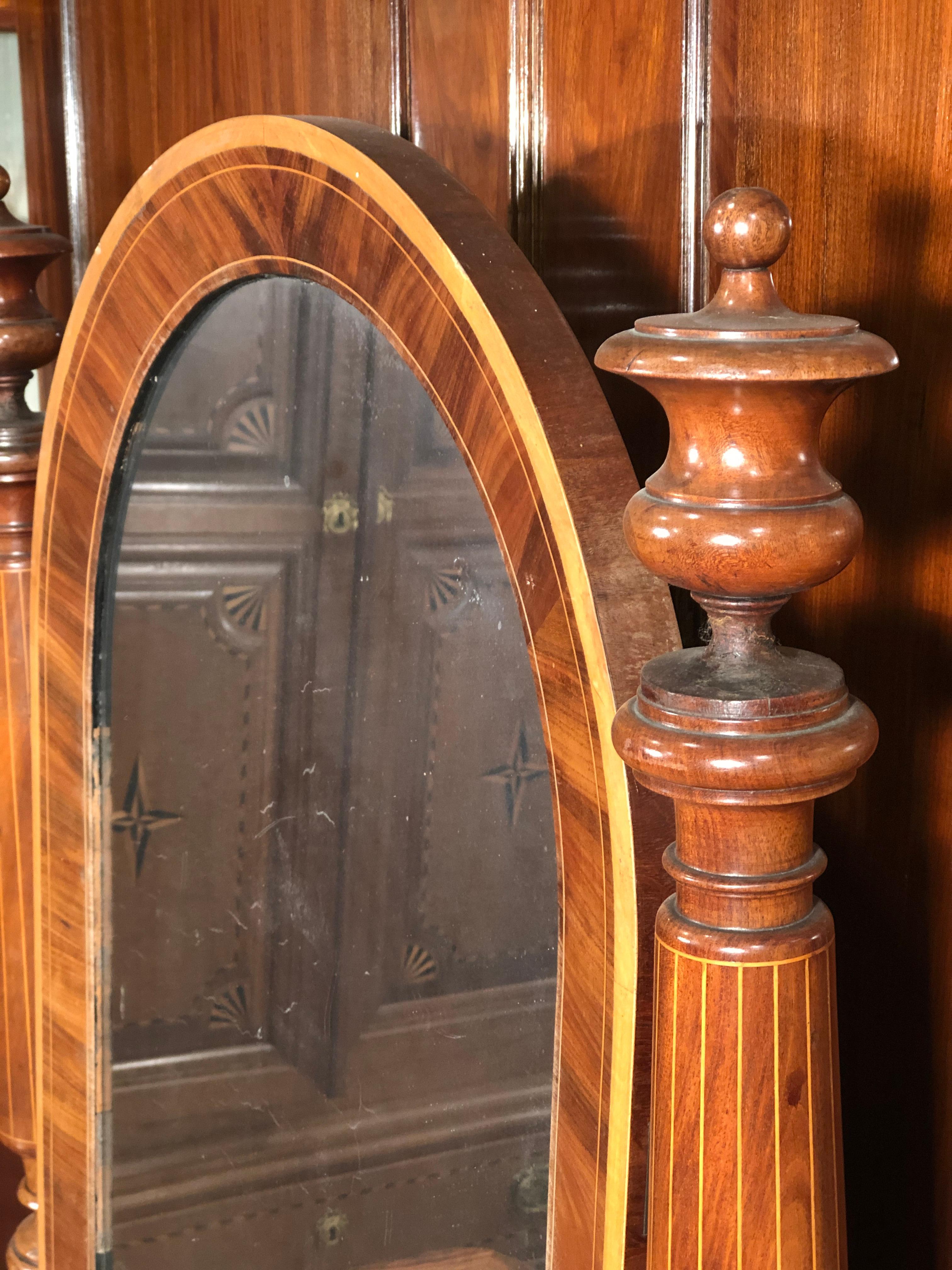 19th Century Charles X French Rosewood Consolle Toletta with Marble, 1820s For Sale 8