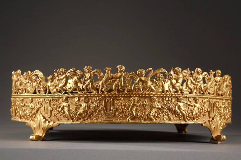 French 19th Century Charles X Gilt Bronze Centerpiece For Sale