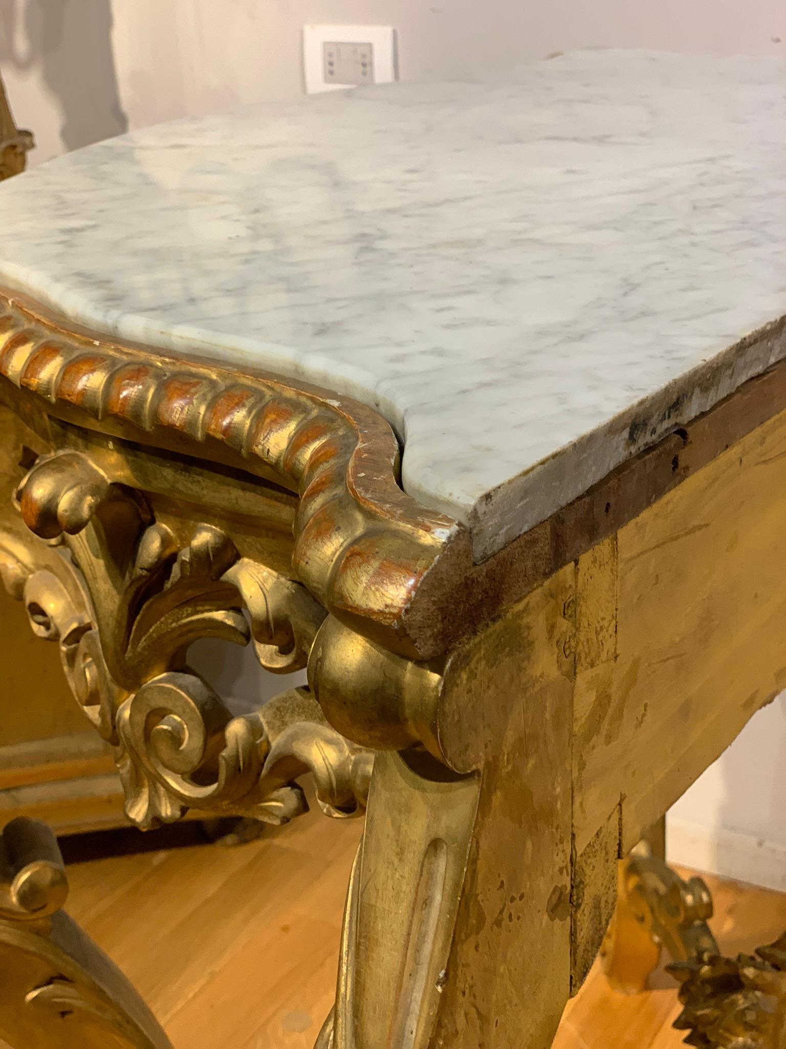 19th CENTURY CHARLES X GOLDEN CONSOLE For Sale 2