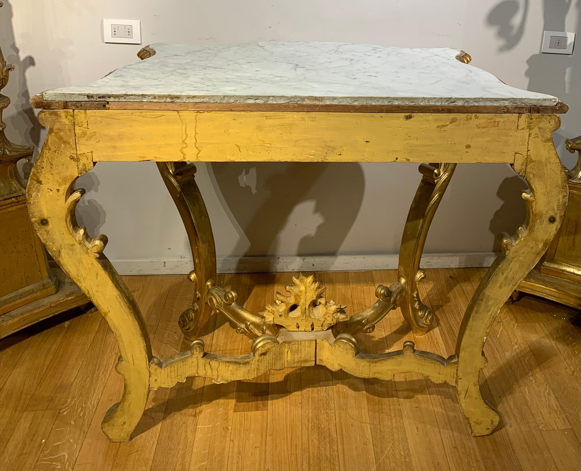 19th CENTURY CHARLES X GOLDEN CONSOLE For Sale 3