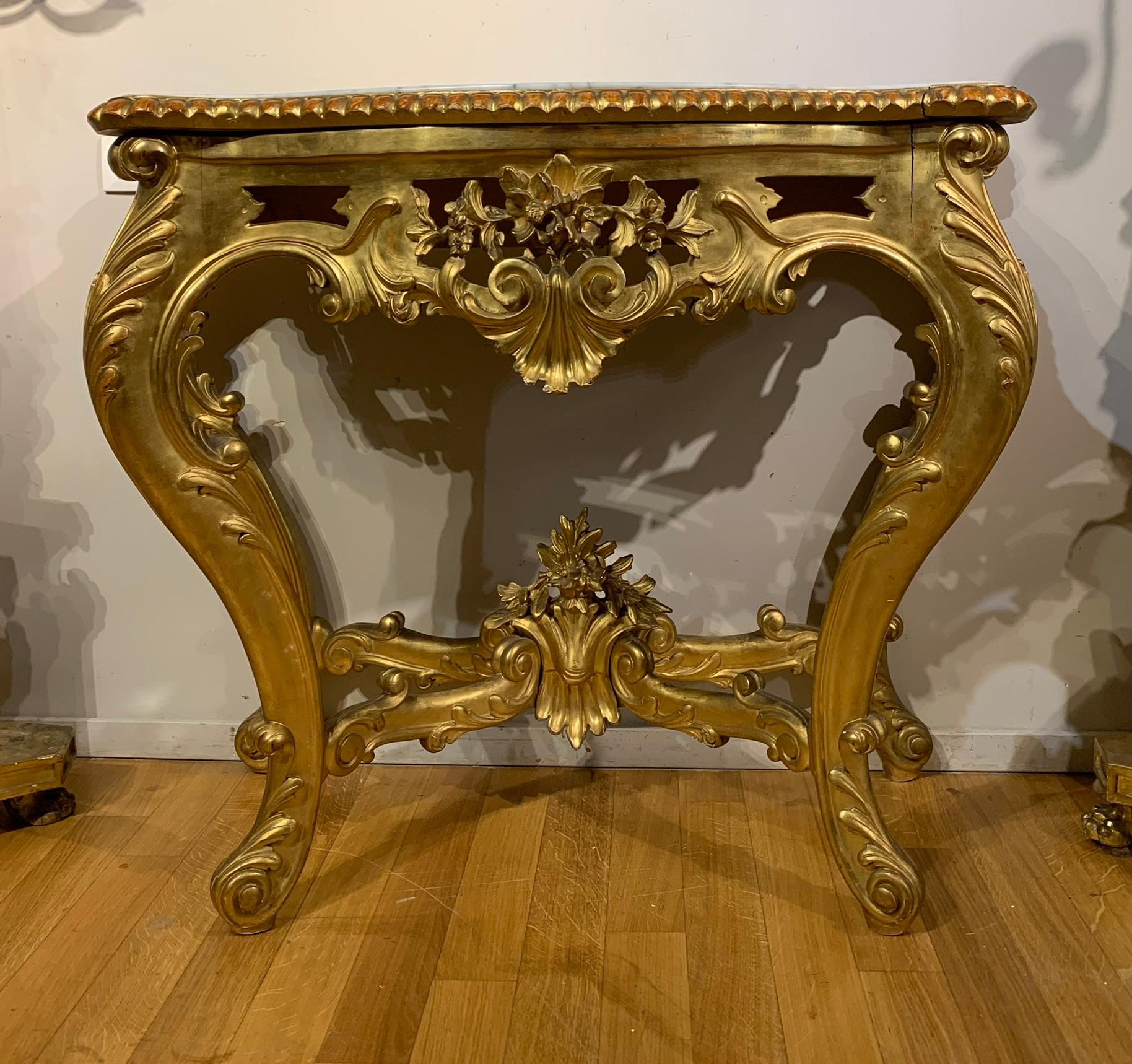 Charles X 19th CENTURY CHARLES X GOLDEN CONSOLE For Sale