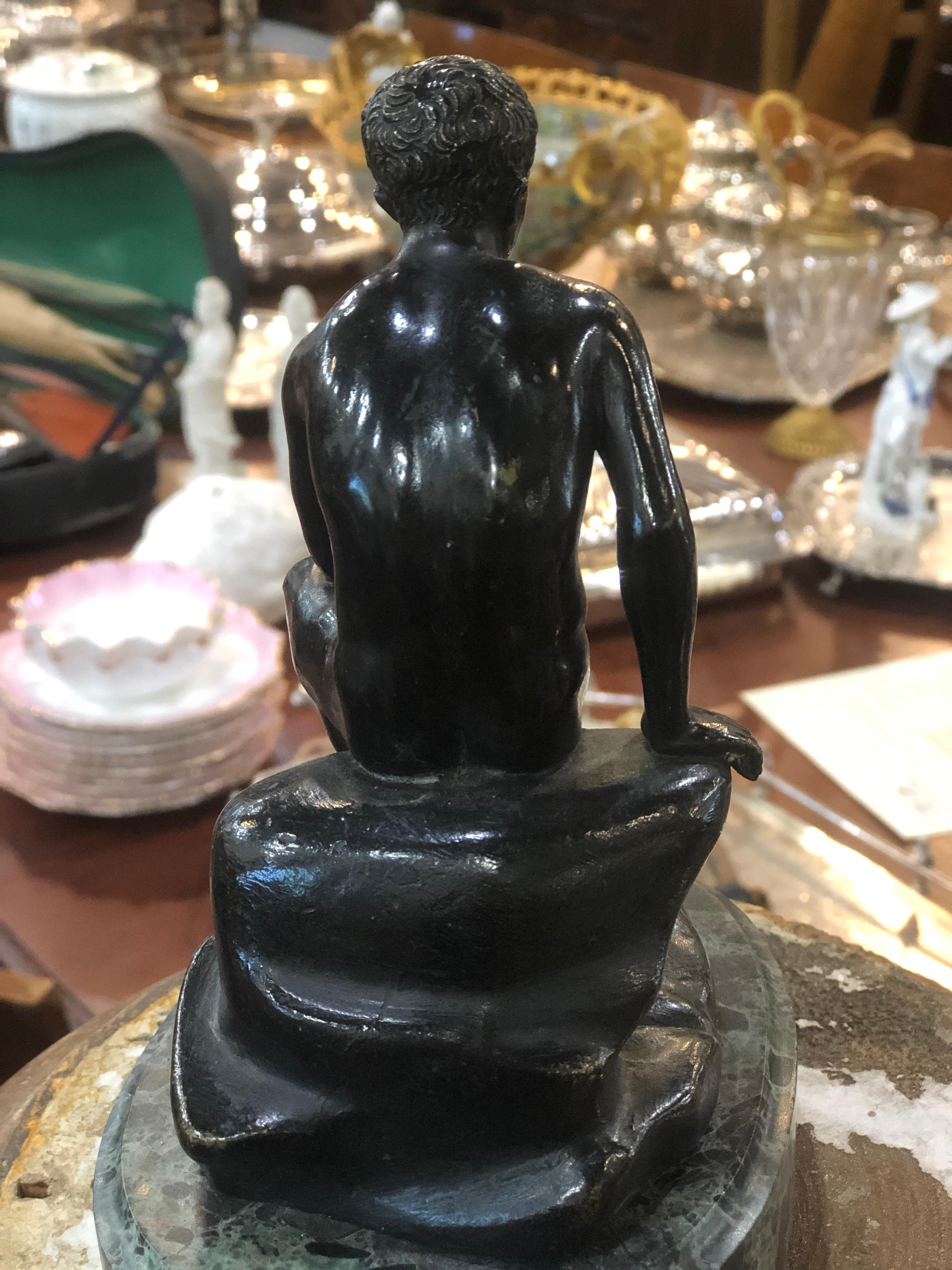 19th Century Charles X Gran Tour Bronze Marble Base 'Seated Hermes' or Mercury 2