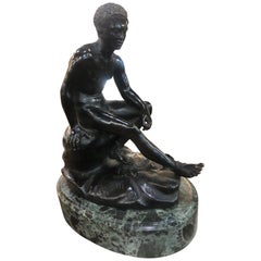 19th Century Charles X Gran Tour Bronze Marble Base 'Seated Hermes' or Mercury