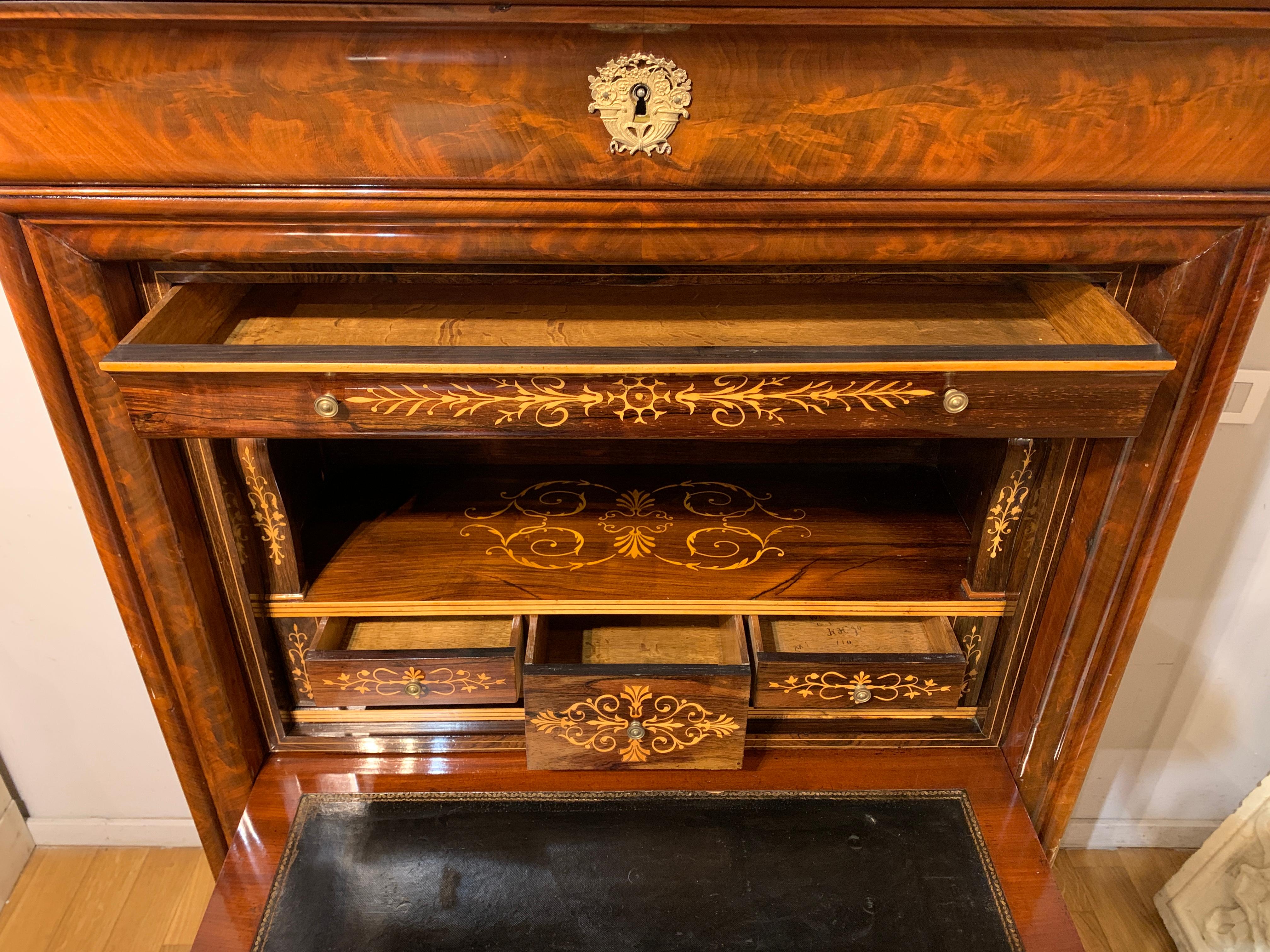 French sECRÉTAIRE EN MAHOGANY CHARLES X DU 19e SIÈCLE
