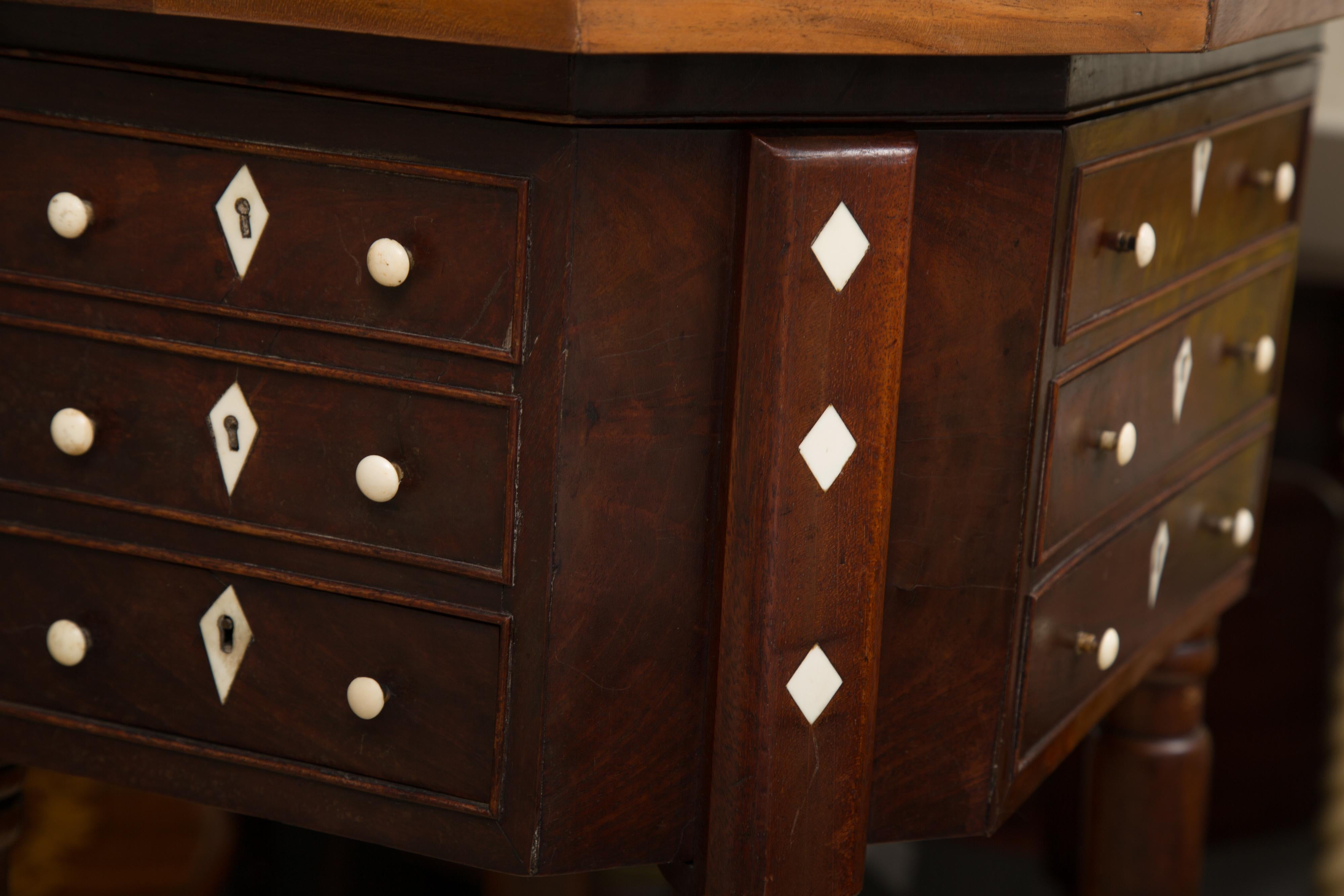 19th Century Charles X Mahogany Sewing Table 2