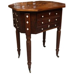 19th Century Charles X Mahogany Sewing Table