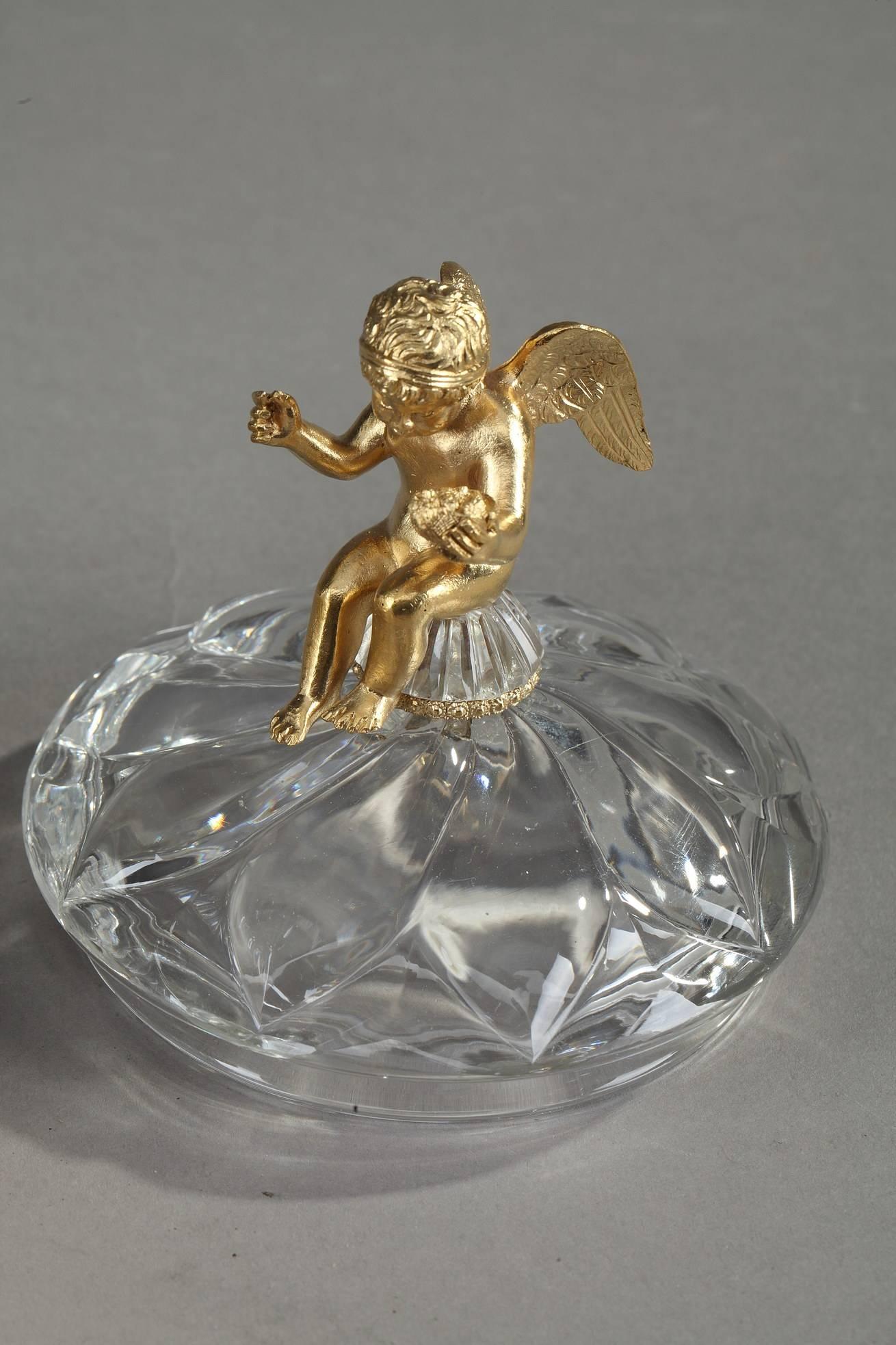 19th Century Charles X Ormolu and Cut-Crystal Candy Dish In Good Condition In Paris, FR
