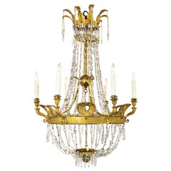 19th Century Charles X Period Gilt Bronze and Crystal Chandelier
