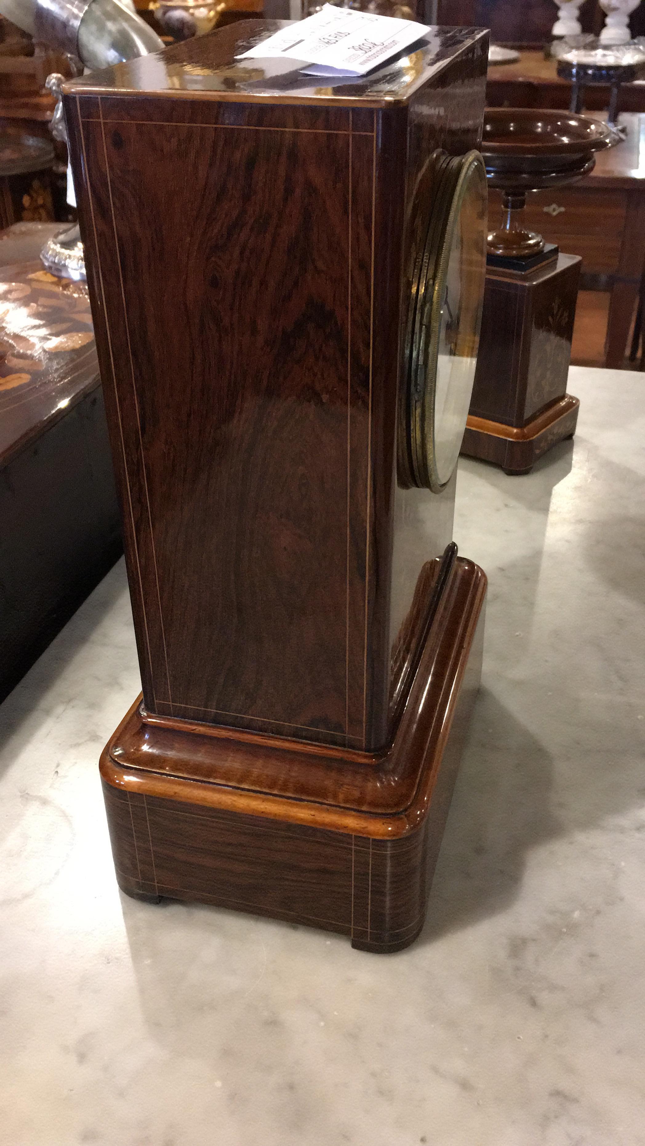Charles X. Palisander-Tischuhr von Japy Frres aus dem 19. Jahrhundert im Zustand „Gut“ in Roma, RM