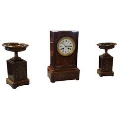 19th Century Charles X Rosewood Table Clock by Japy Frères