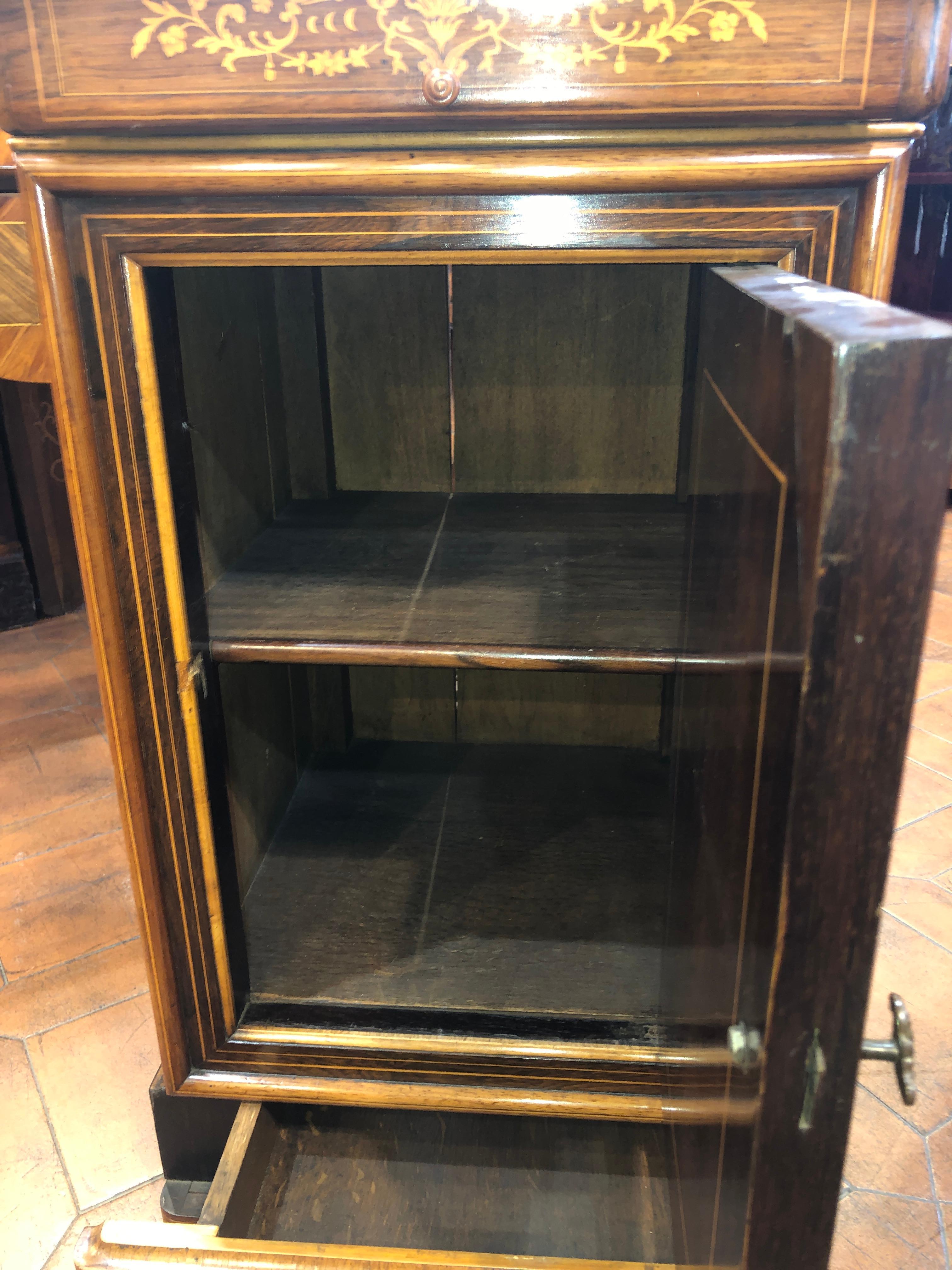 19th Century Charles X Rosewood France Commodes with Marble Top, 1830s 8