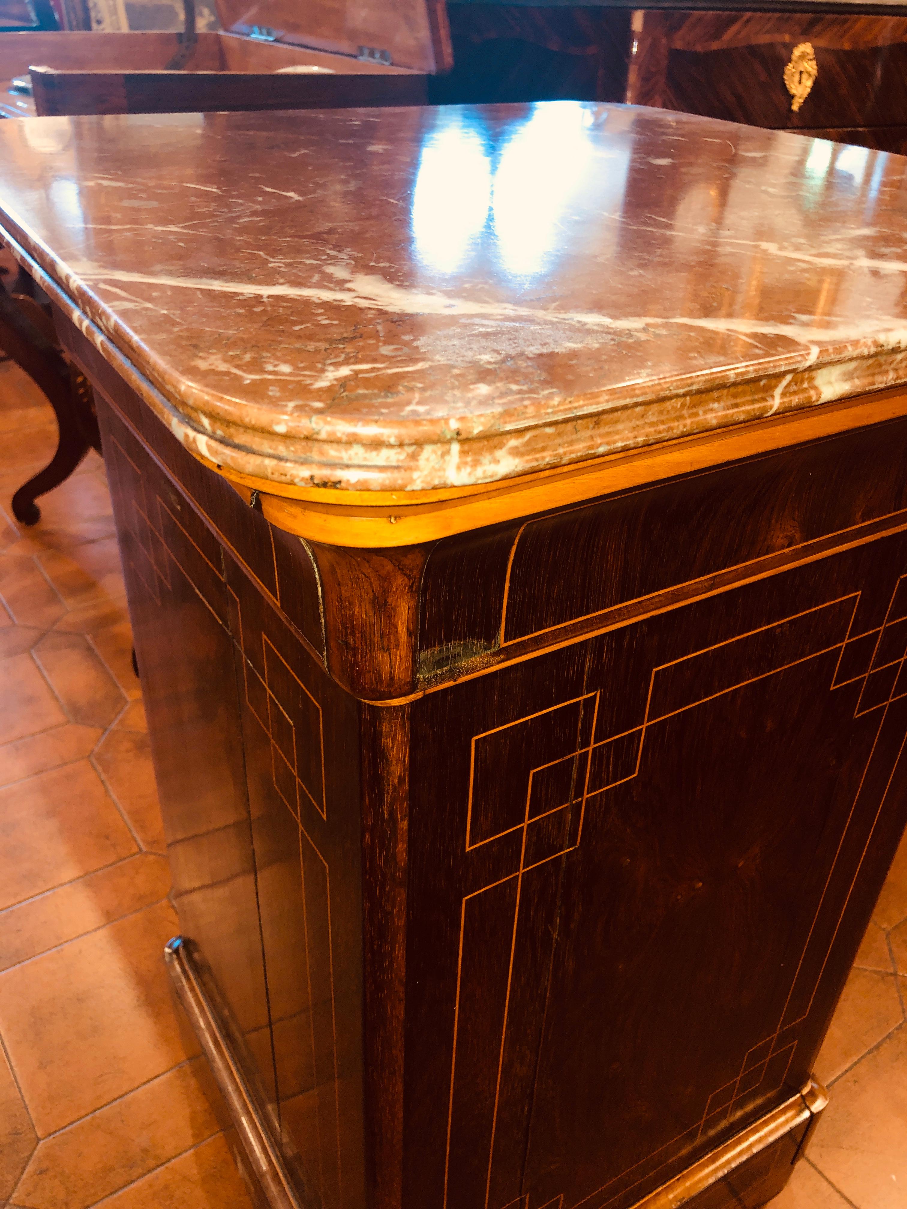 19th Century Charles X Rosewood France Commodes with Marble Top, 1830s 10