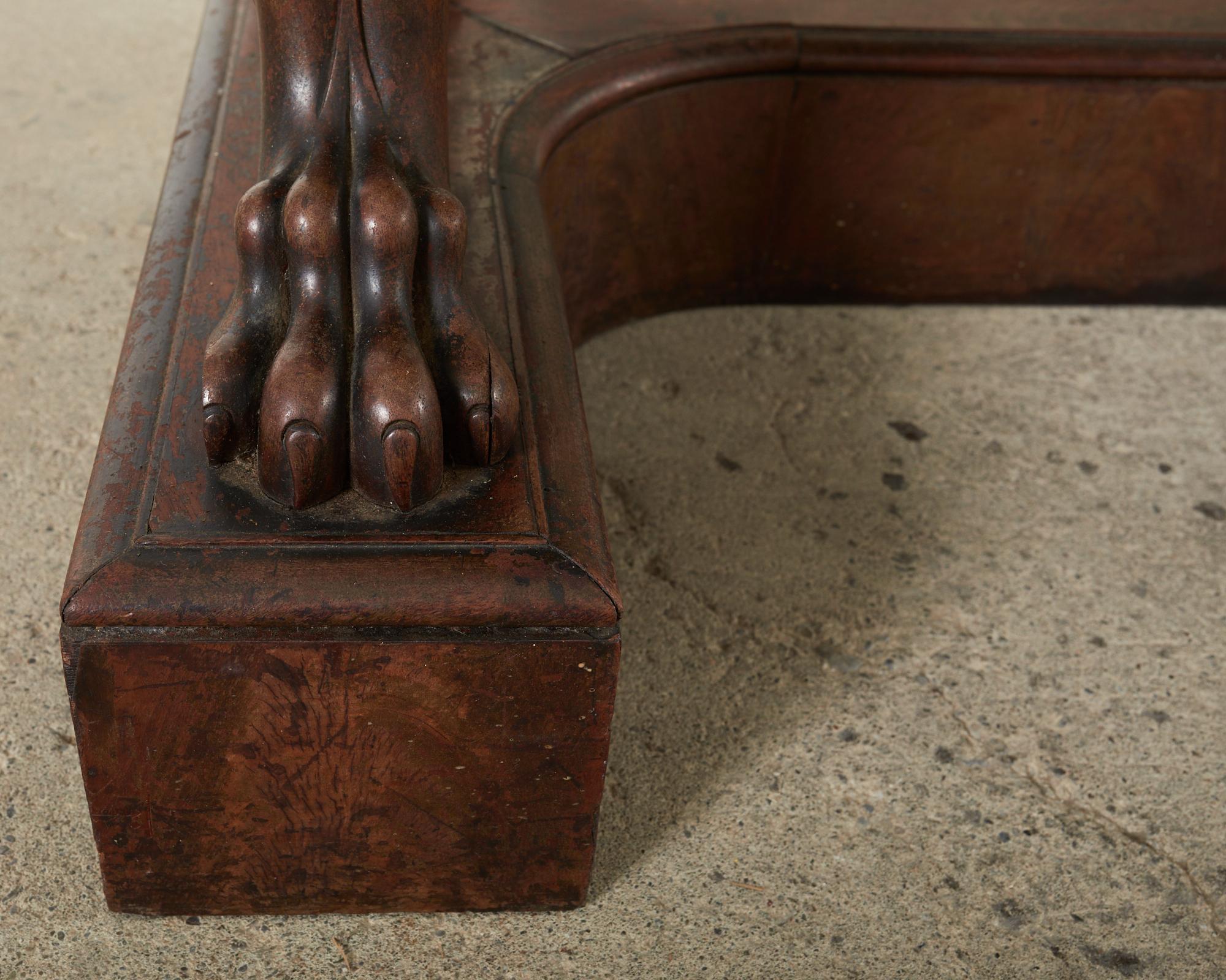 19th Century Charles X Style Mahogany Marble Top Console Table For Sale 8