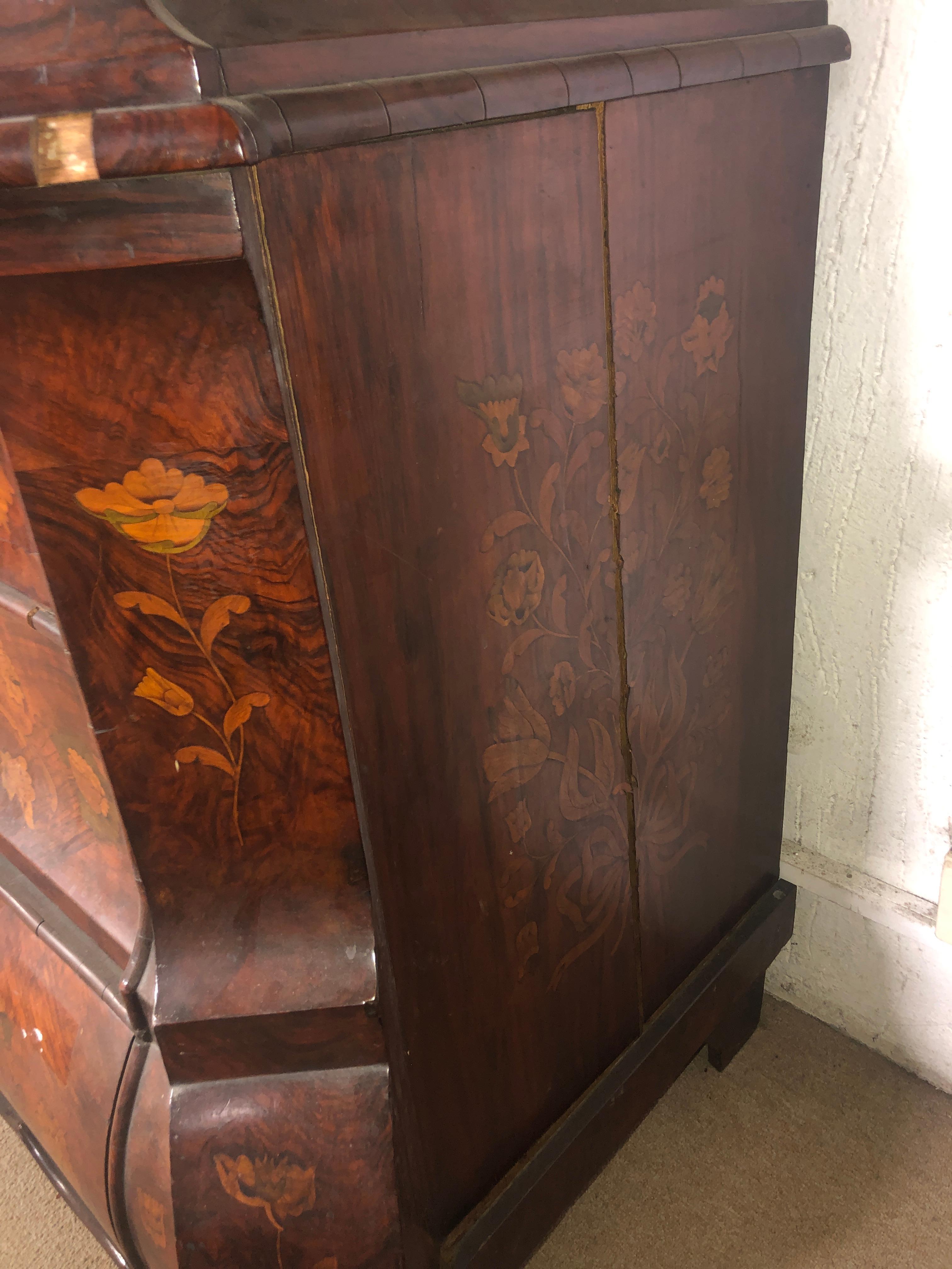 19th Century Charles X Walnut Inlay Wardrobes Armoires Cabinet, 1830 5