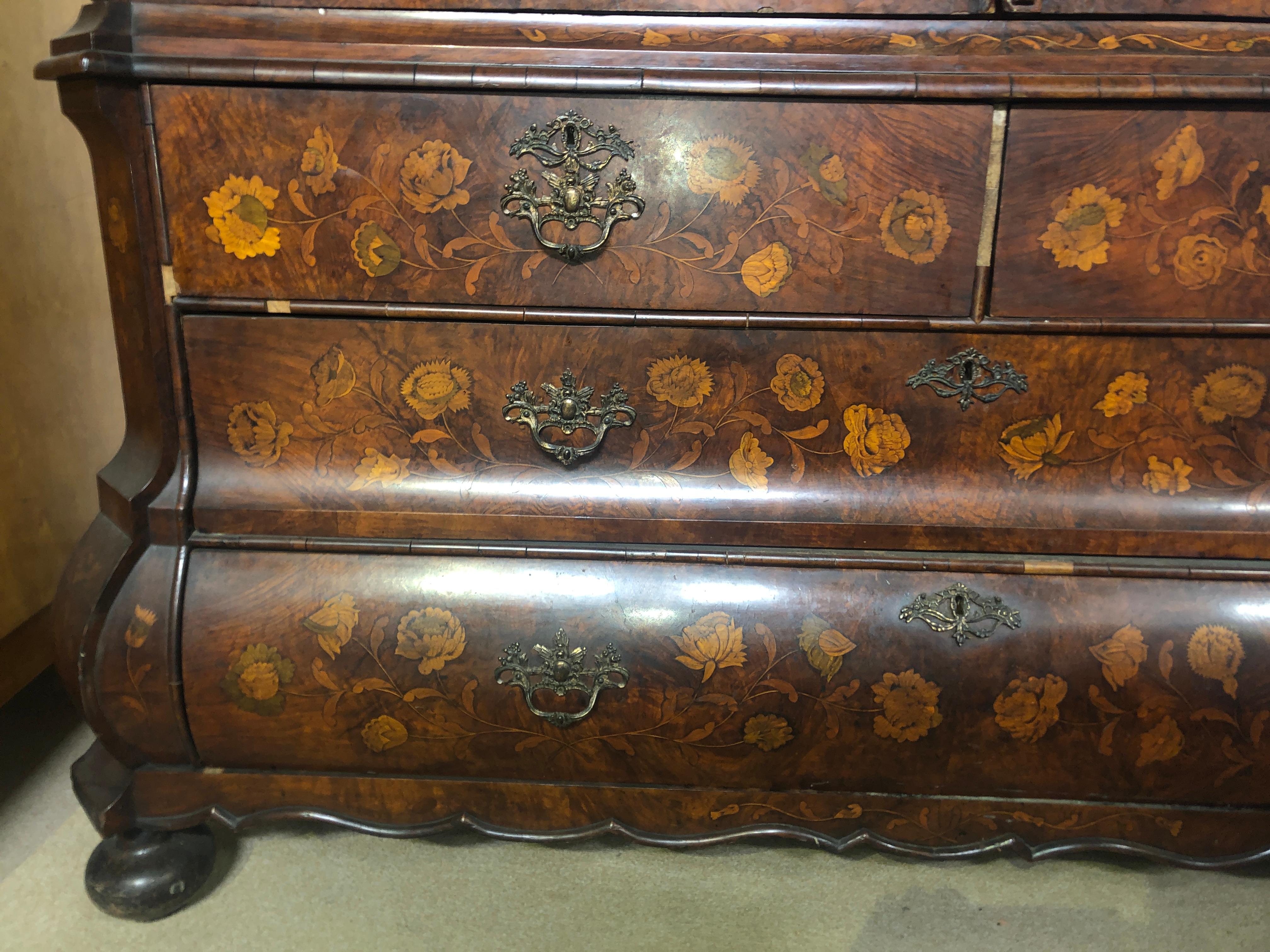 19th Century Charles X Walnut Inlay Wardrobes Armoires Cabinet, 1830 3