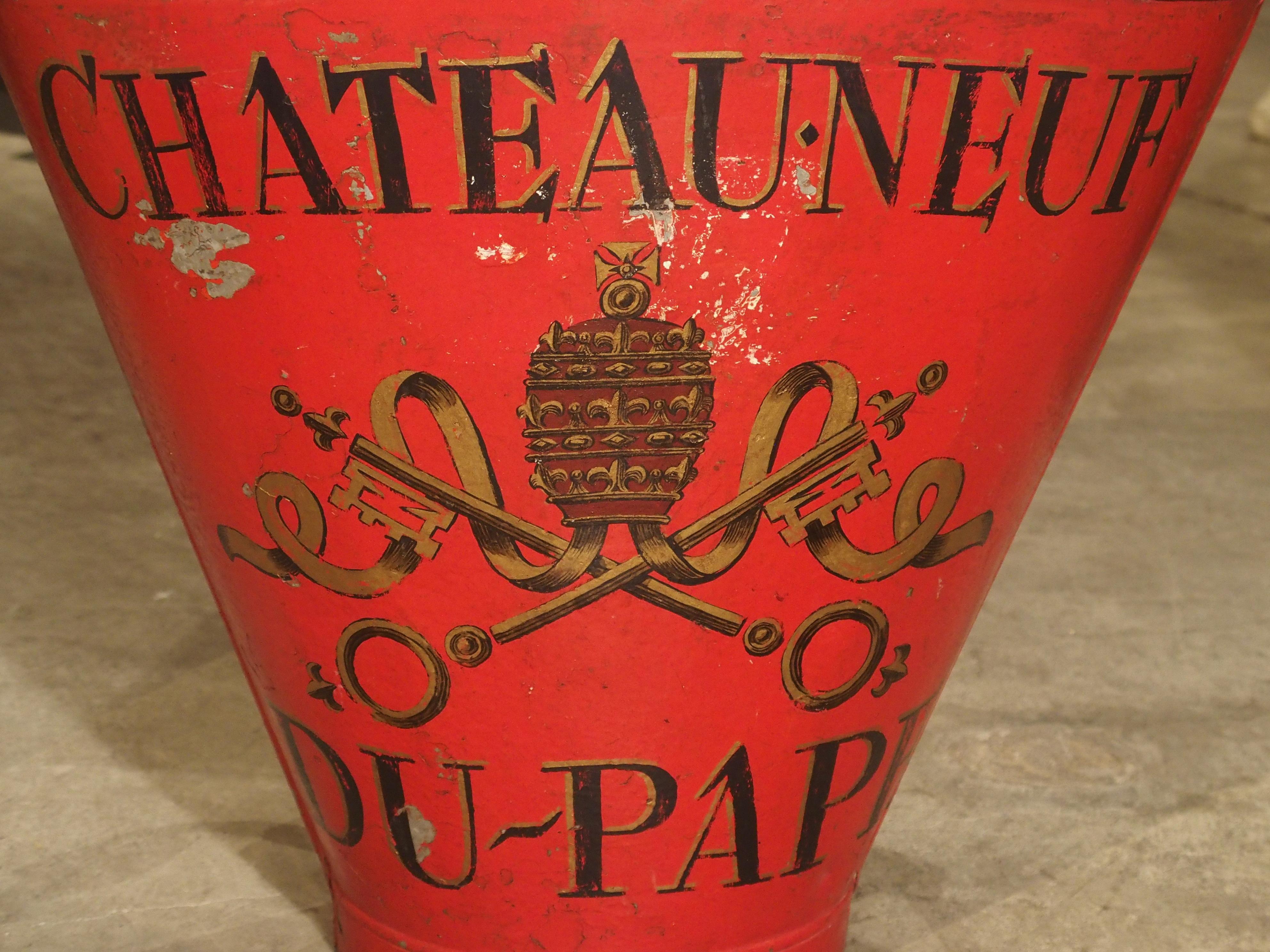 Metal 19th Century Chateauneuf Du Pape Grape Harvesting Hotte