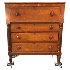 19th Century Cherry 4 Drawer Chest of Drawers