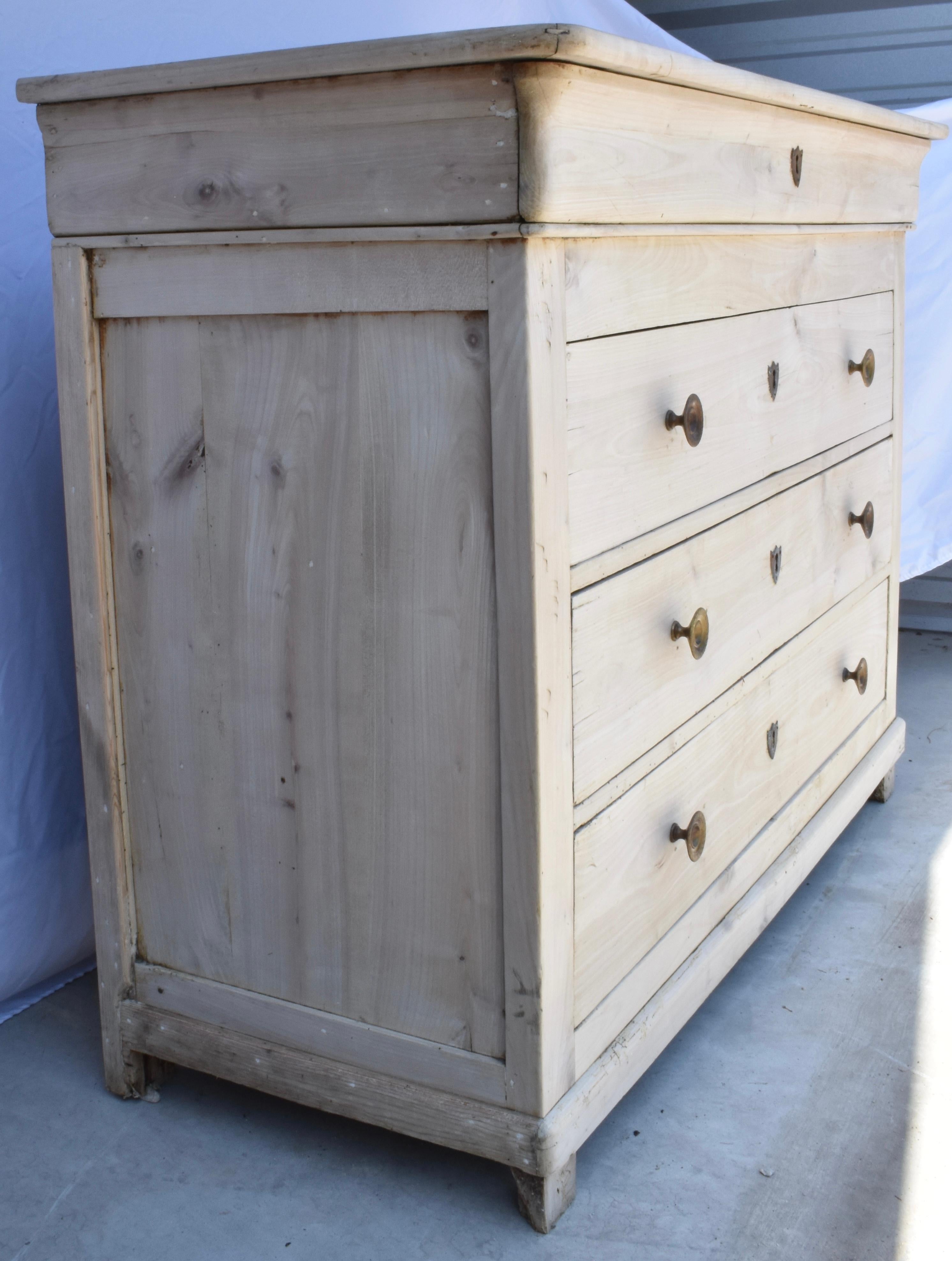 19th Century, Cherry Bleached Louis Philippe Chest In Good Condition In Carmine, TX