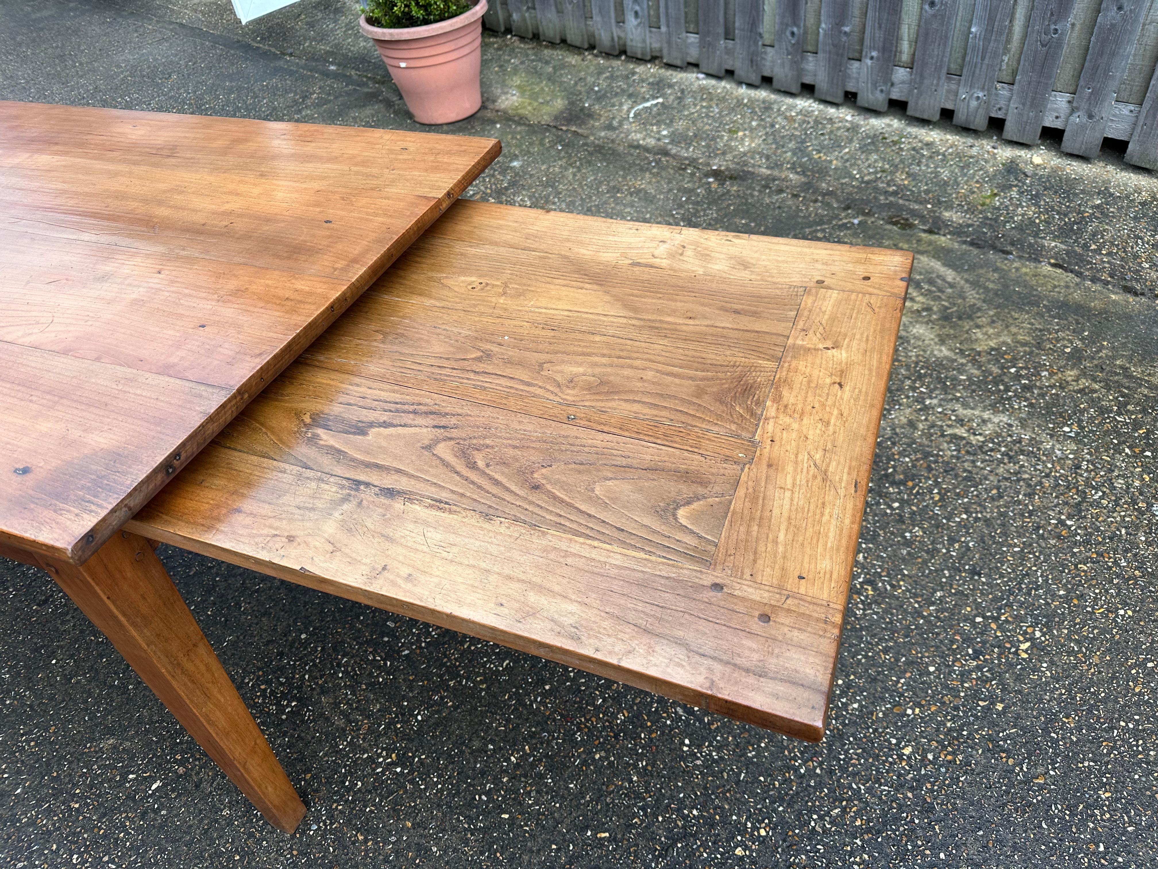 French Provincial 19th Century Cherry Dining Table with bread slide