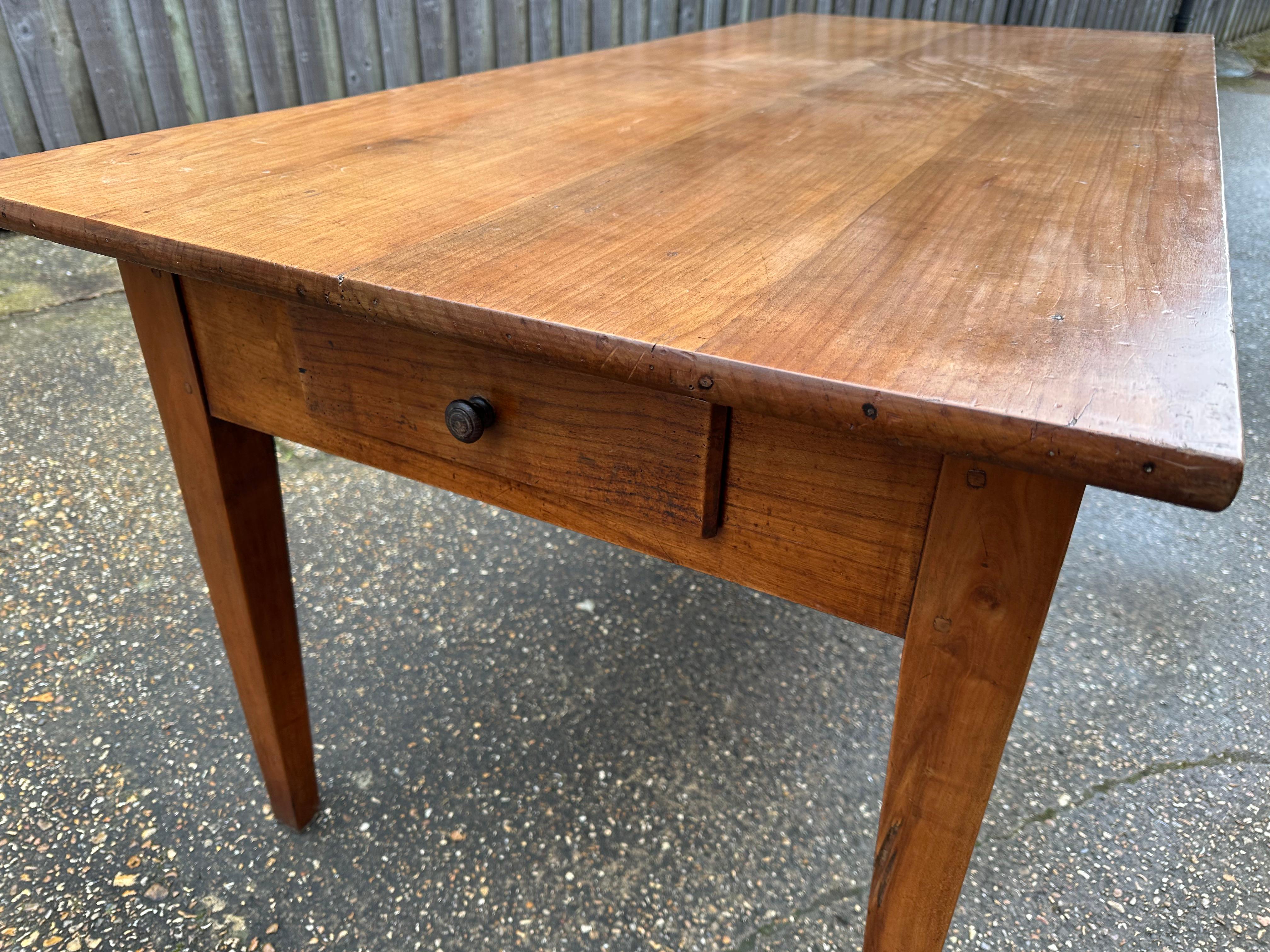 English 19th Century Cherry Dining Table with bread slide