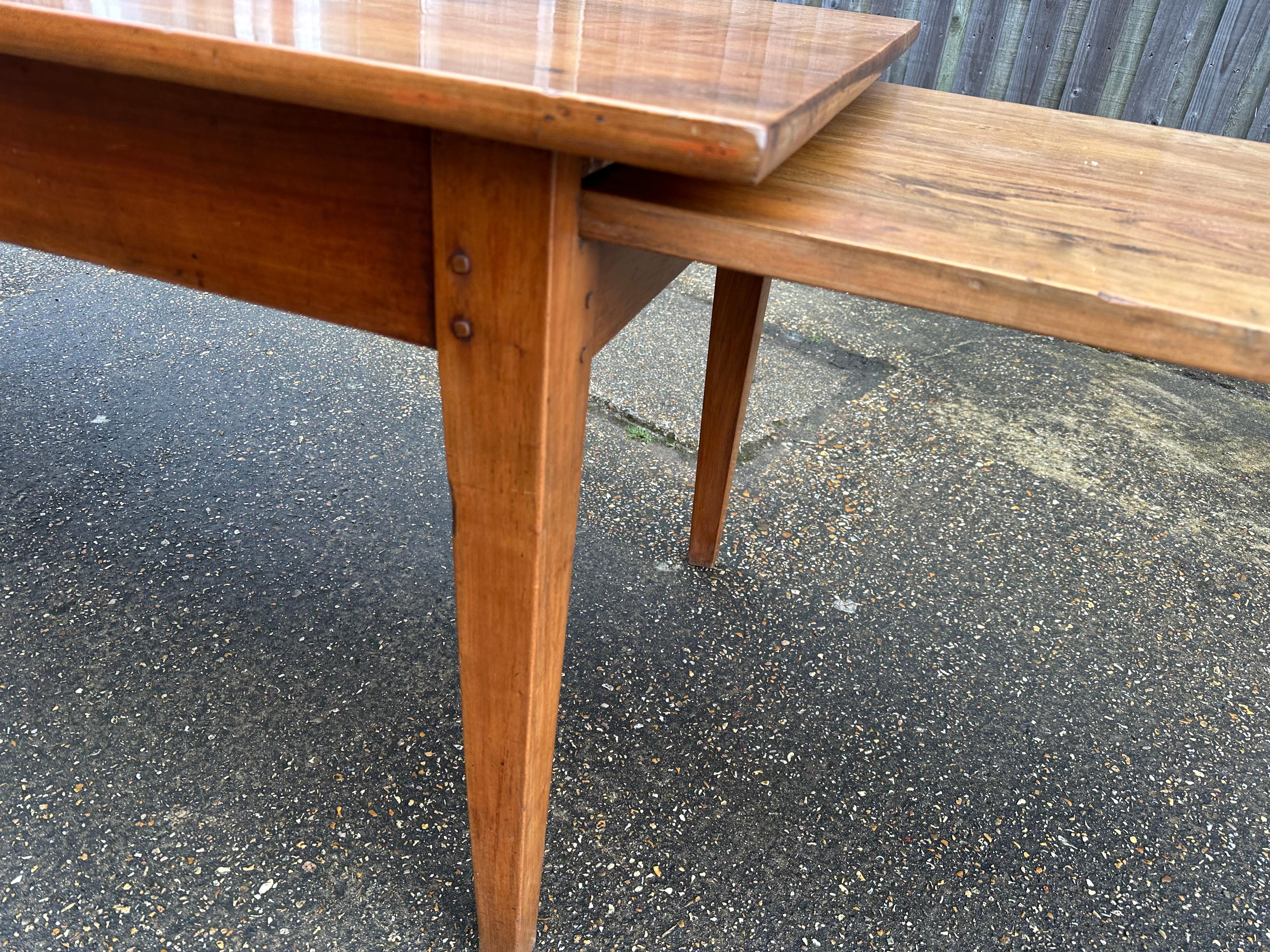 Hand-Crafted 19th Century Cherry Dining Table with bread slide