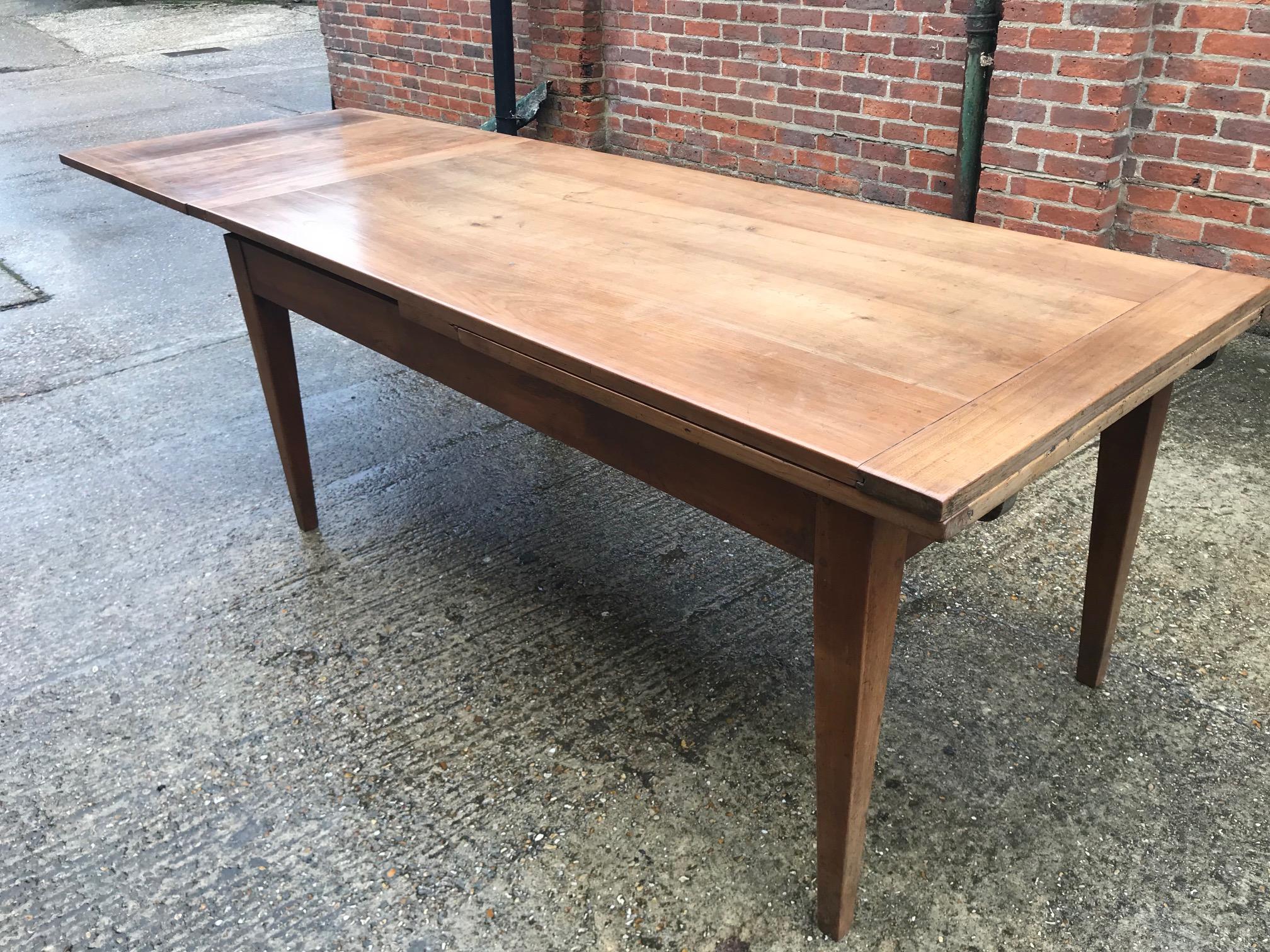 19th Century Cherry Double Draw-Leaf Table 4